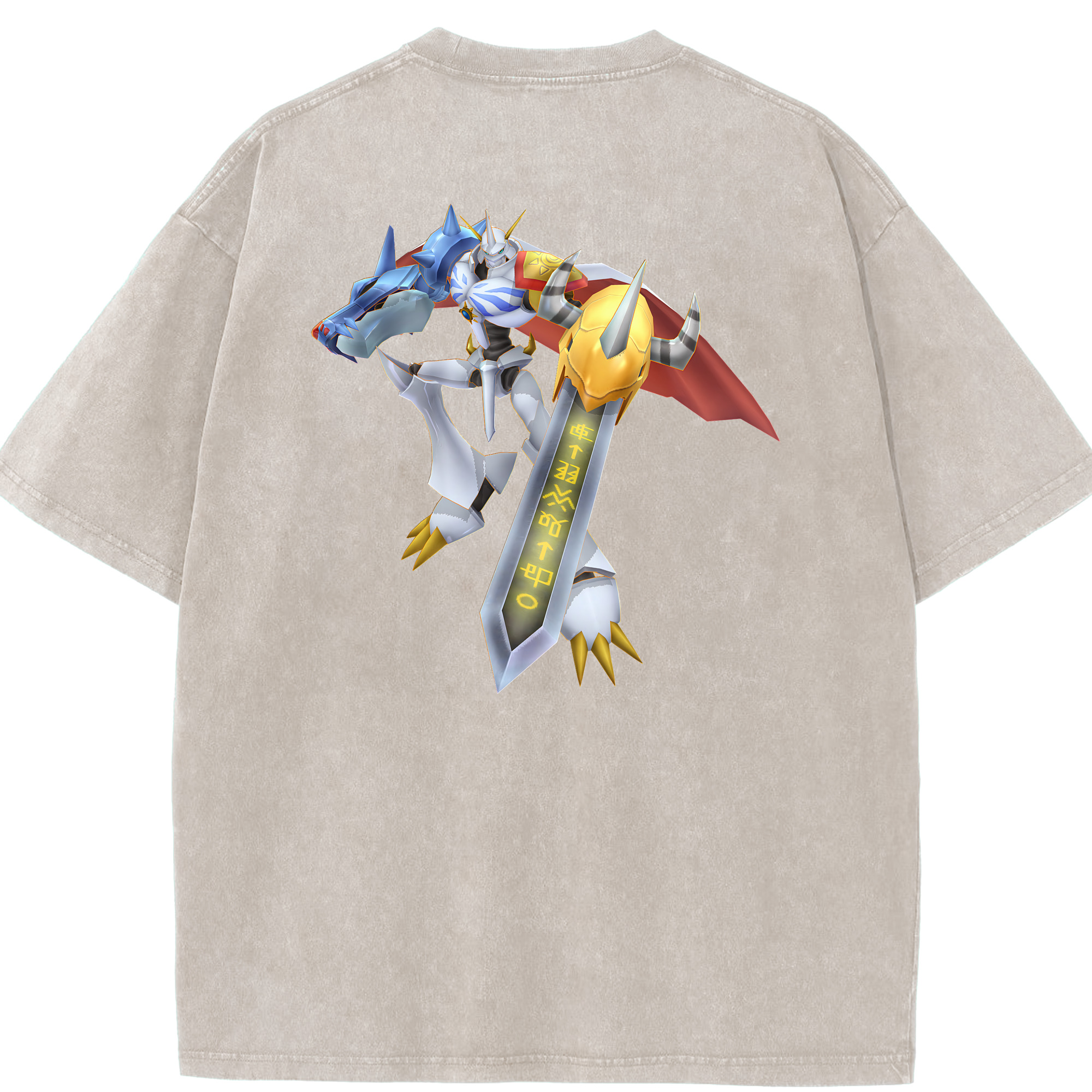 （画像用） Digimon デジタルモンスター/デジモン 綿100% ヴィンテージ風 半袖Tシャツ（背面プリント）