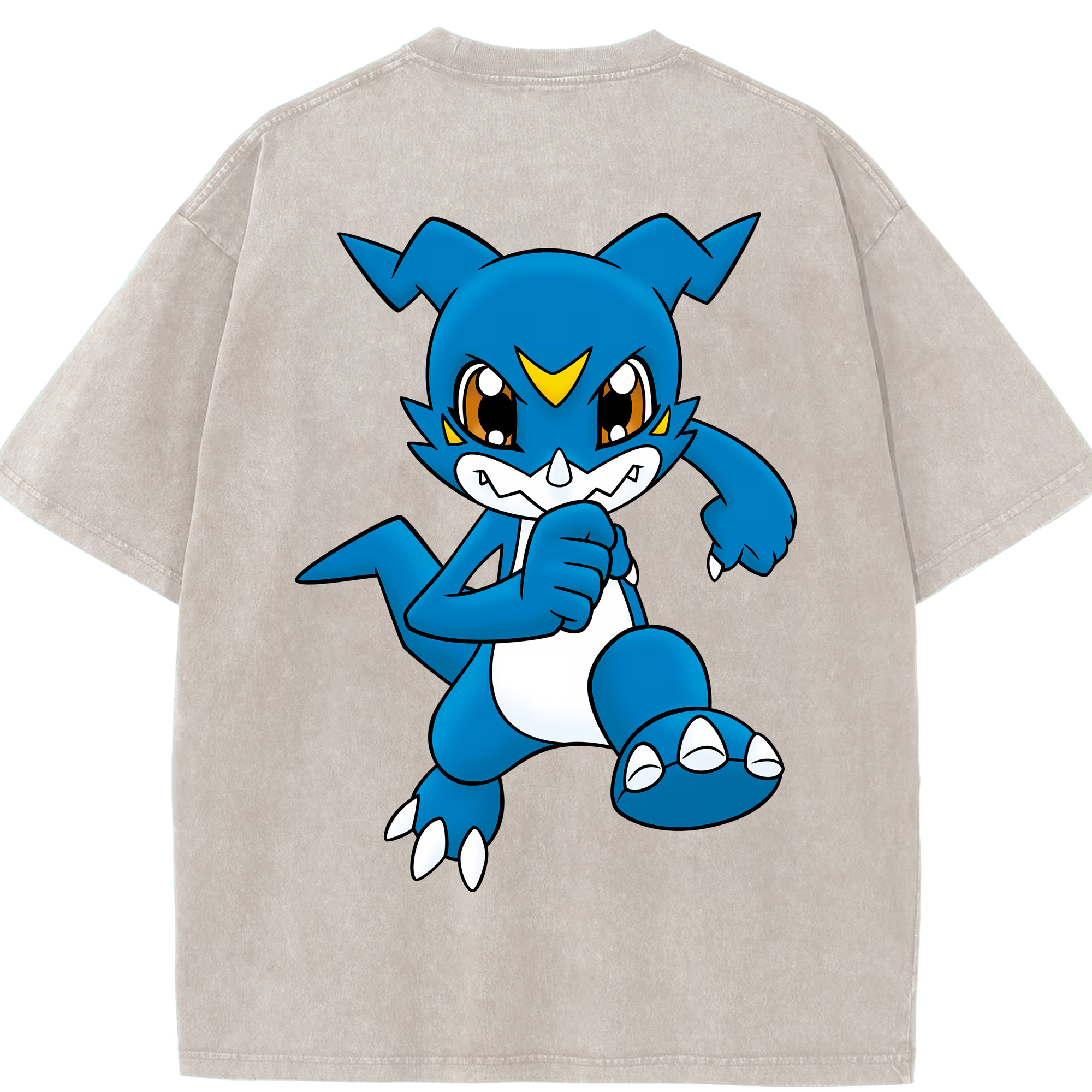 （画像用） Digimon デジタルモンスター/デジモン 綿100% ヴィンテージ風 半袖Tシャツ（背面プリント）