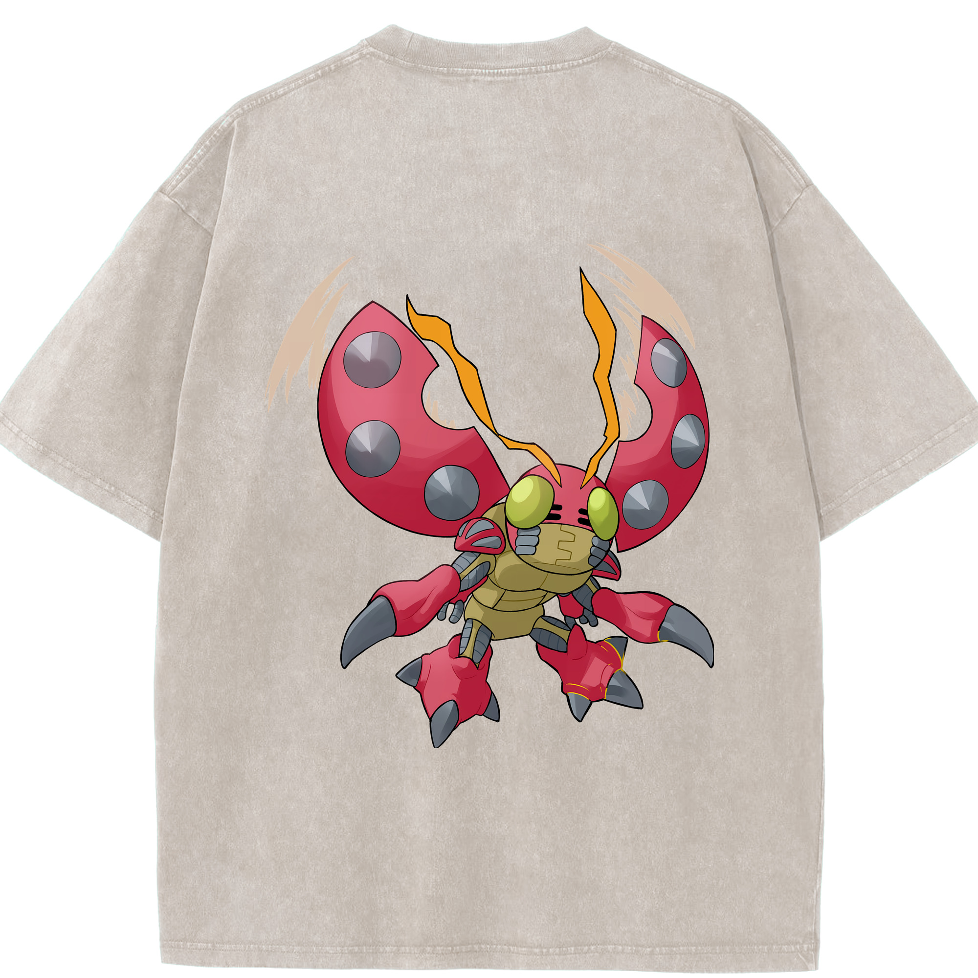 （画像用） Digimon デジタルモンスター/デジモン 綿100% ヴィンテージ風 半袖Tシャツ（背面プリント）
