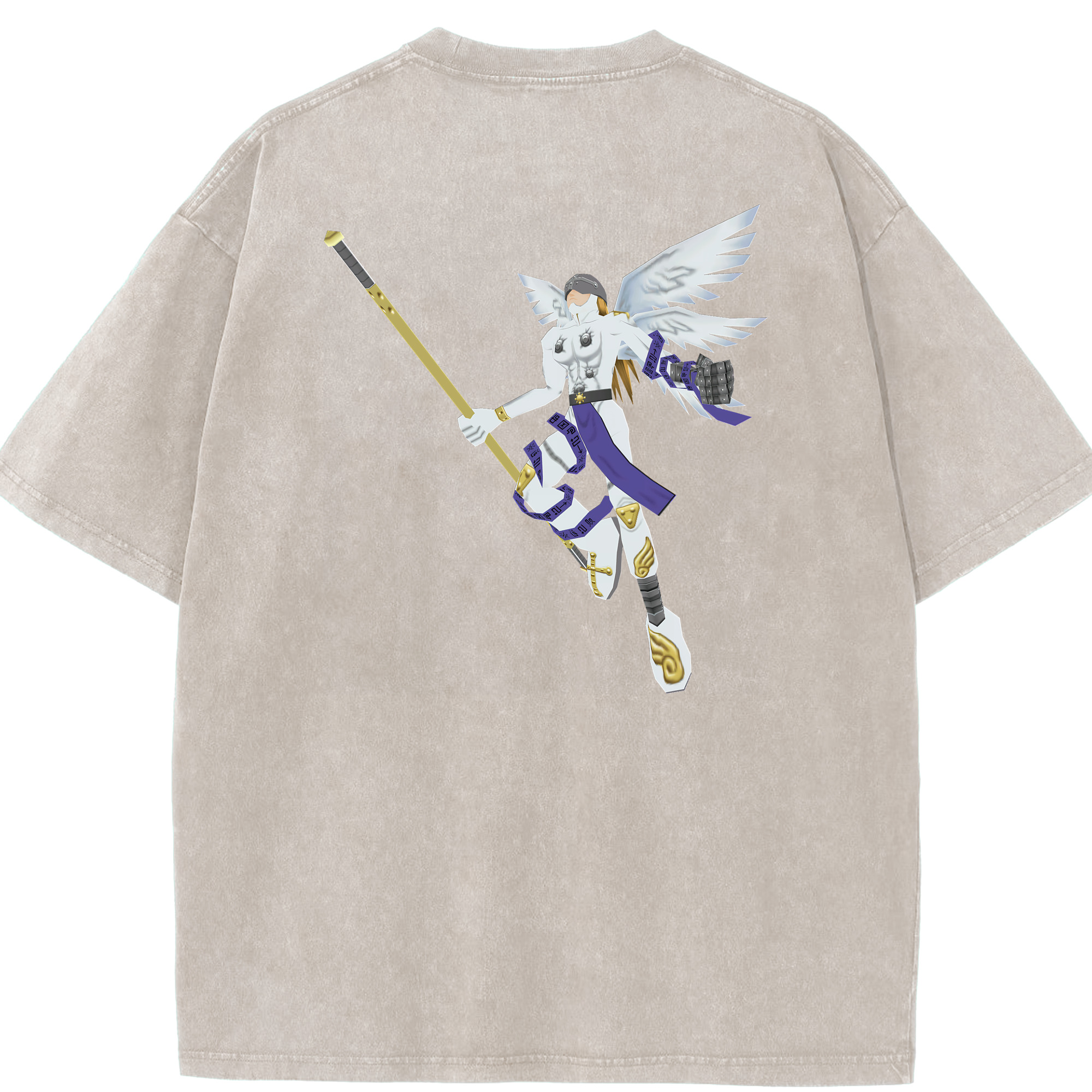 （画像用） Digimon デジタルモンスター/デジモン 綿100% ヴィンテージ風 半袖Tシャツ（背面プリント）
