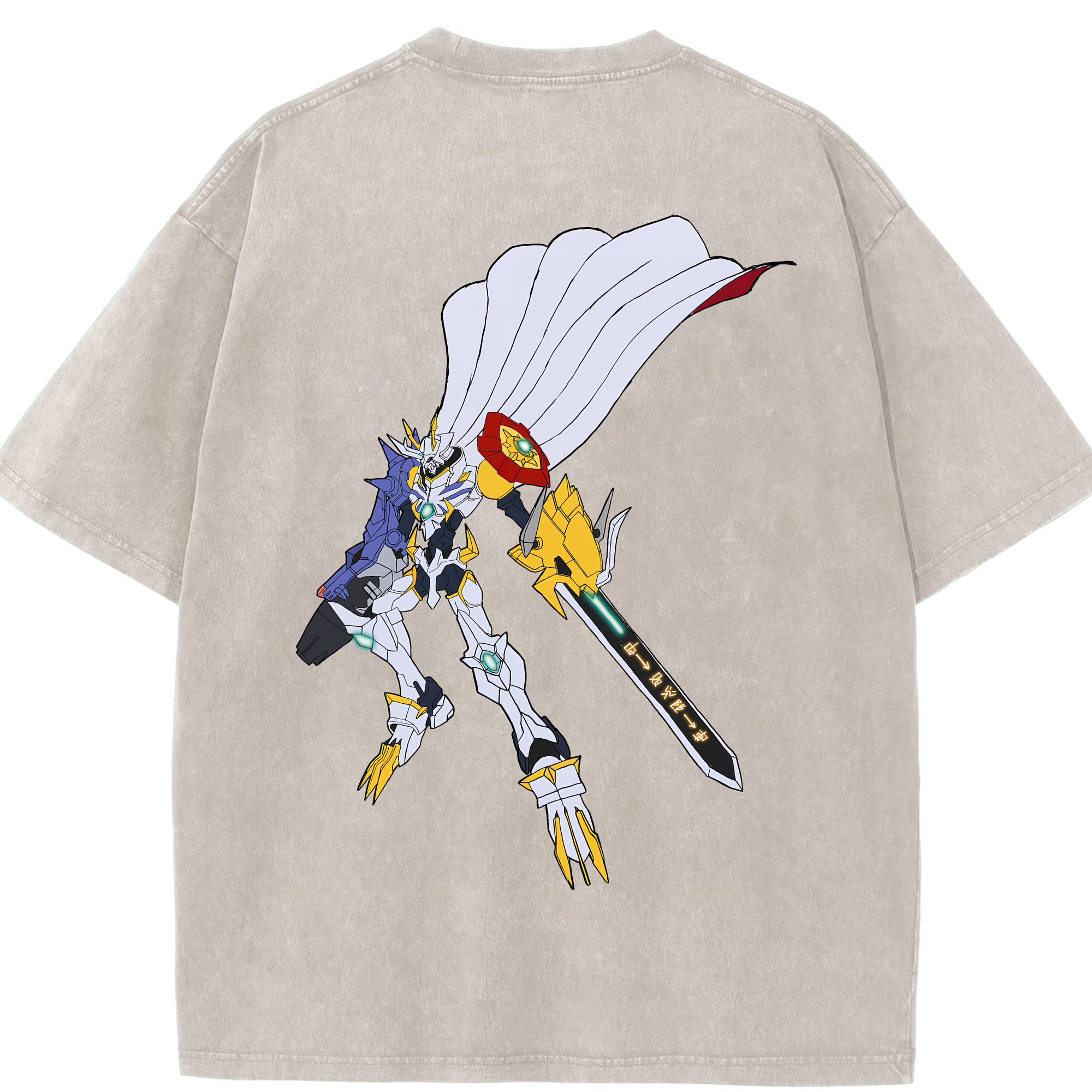 （画像用） Digimon デジタルモンスター/デジモン 綿100% ヴィンテージ風 半袖Tシャツ（背面プリント）