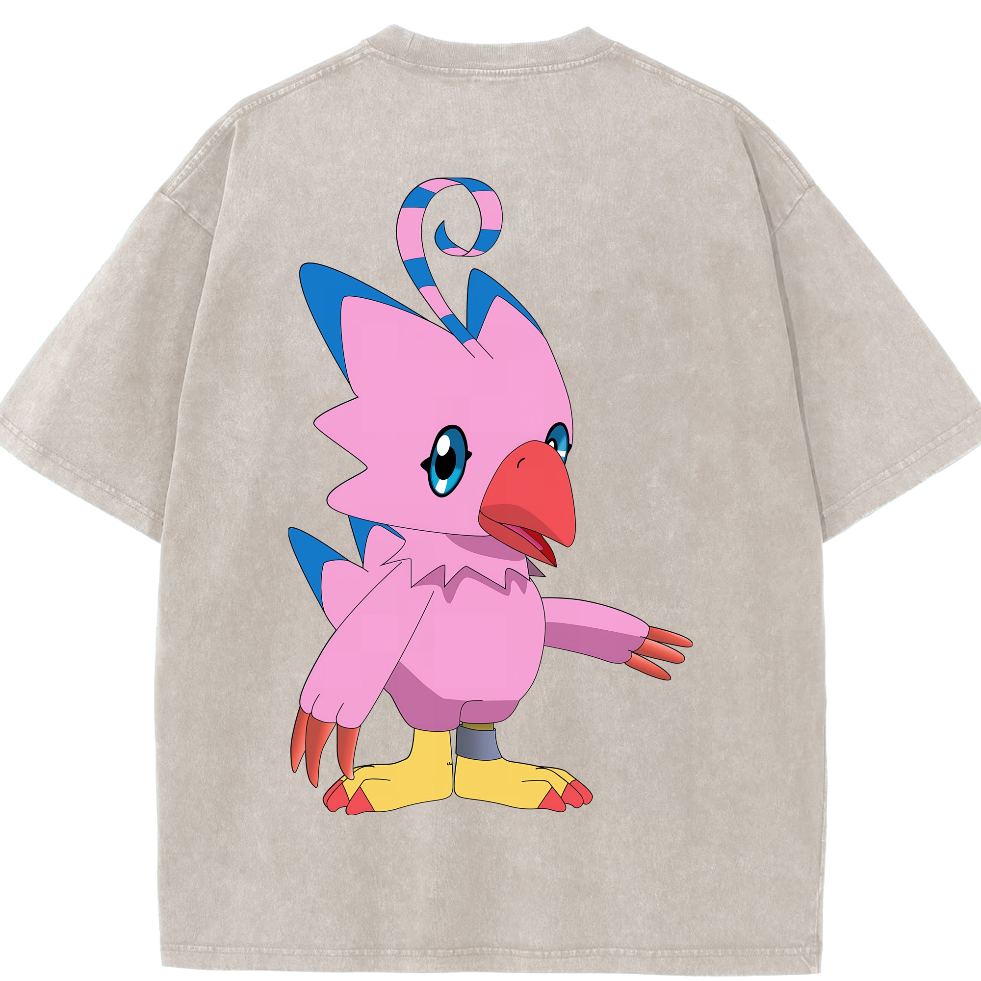 （画像用） Digimon デジタルモンスター/デジモン 綿100% ヴィンテージ風 半袖Tシャツ（背面プリント）