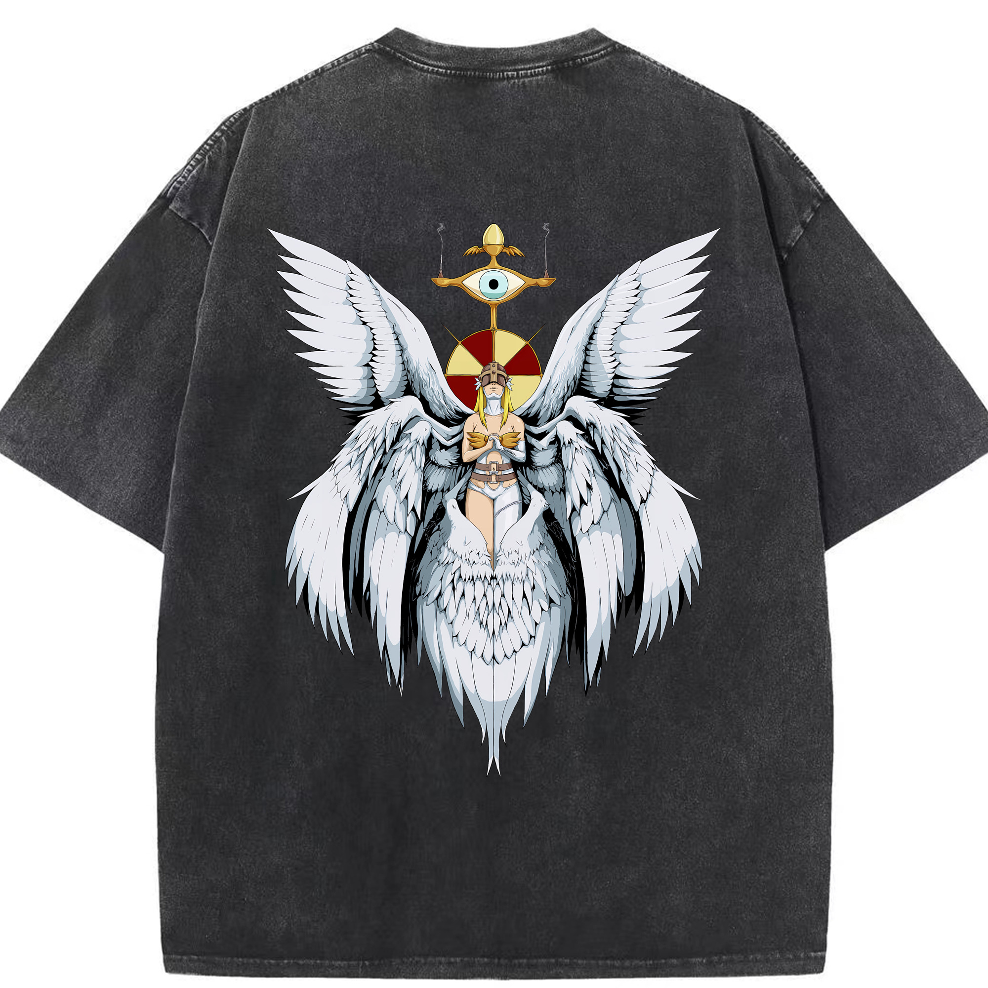 （画像用） Digimon デジタルモンスター/デジモン 綿100% ヴィンテージ風 半袖Tシャツ（背面プリント）