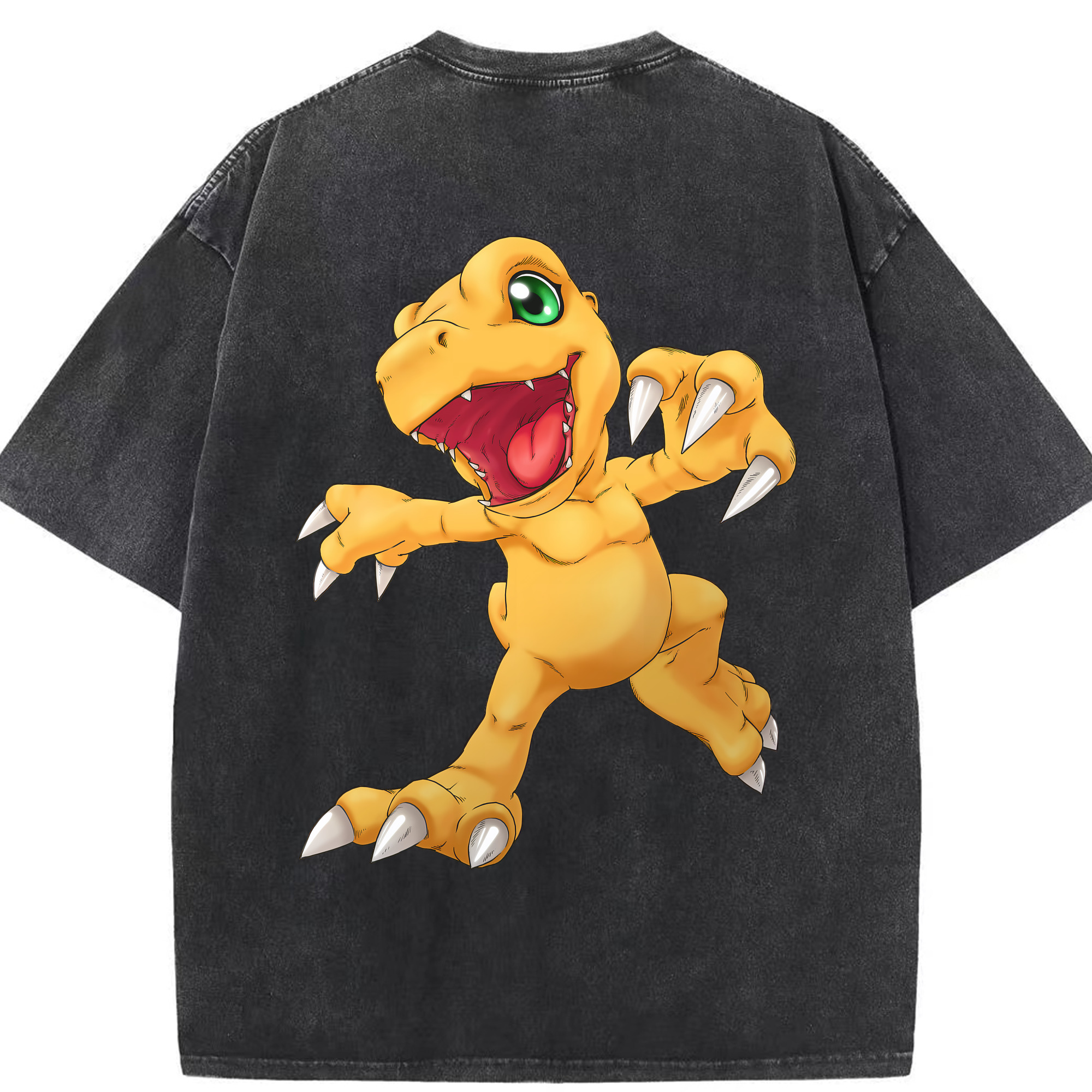 （画像用） Digimon デジタルモンスター/デジモン 綿100% ヴィンテージ風 半袖Tシャツ（背面プリント）