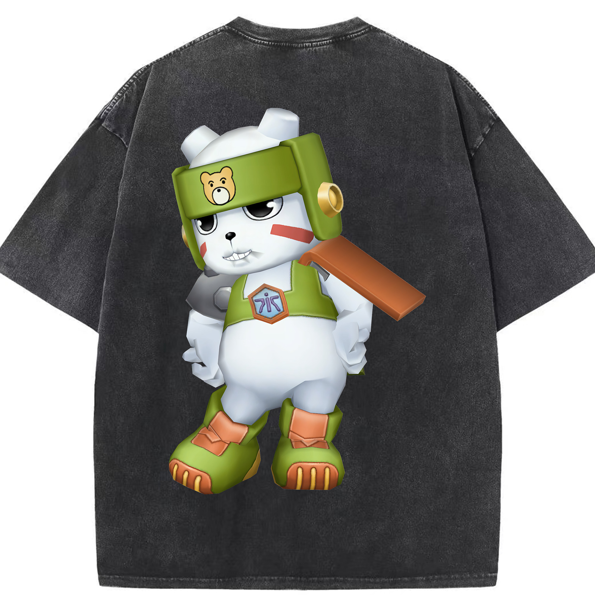 （画像用） Digimon デジタルモンスター/デジモン 綿100% ヴィンテージ風 半袖Tシャツ（背面プリント）
