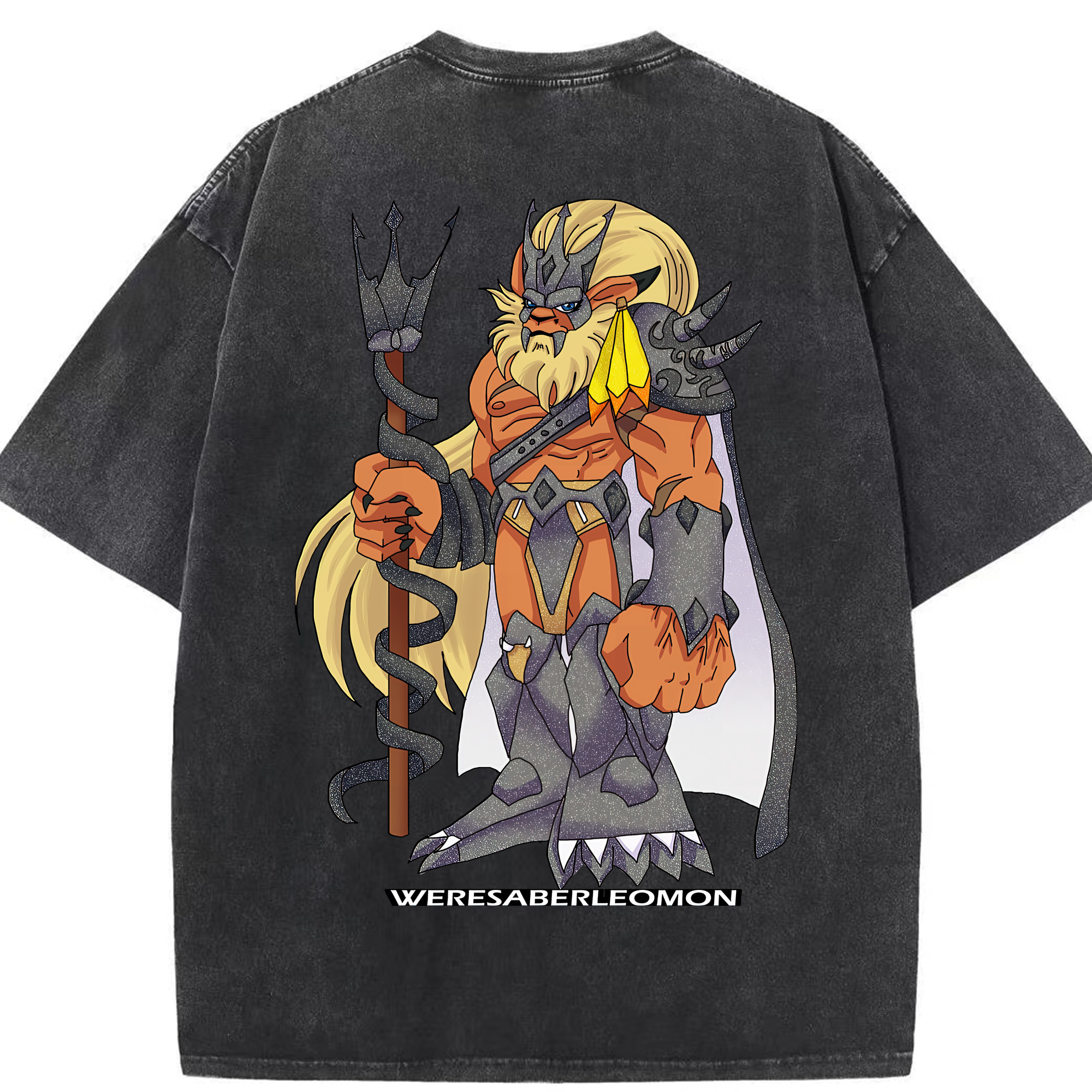 （画像用） Digimon デジタルモンスター/デジモン 綿100% ヴィンテージ風 半袖Tシャツ（背面プリント）