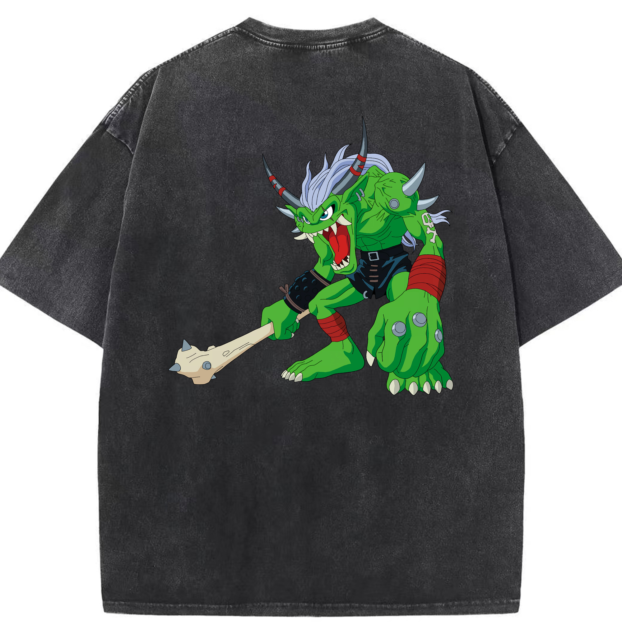 （画像用） Digimon デジタルモンスター/デジモン 綿100% ヴィンテージ風 半袖Tシャツ（背面プリント）