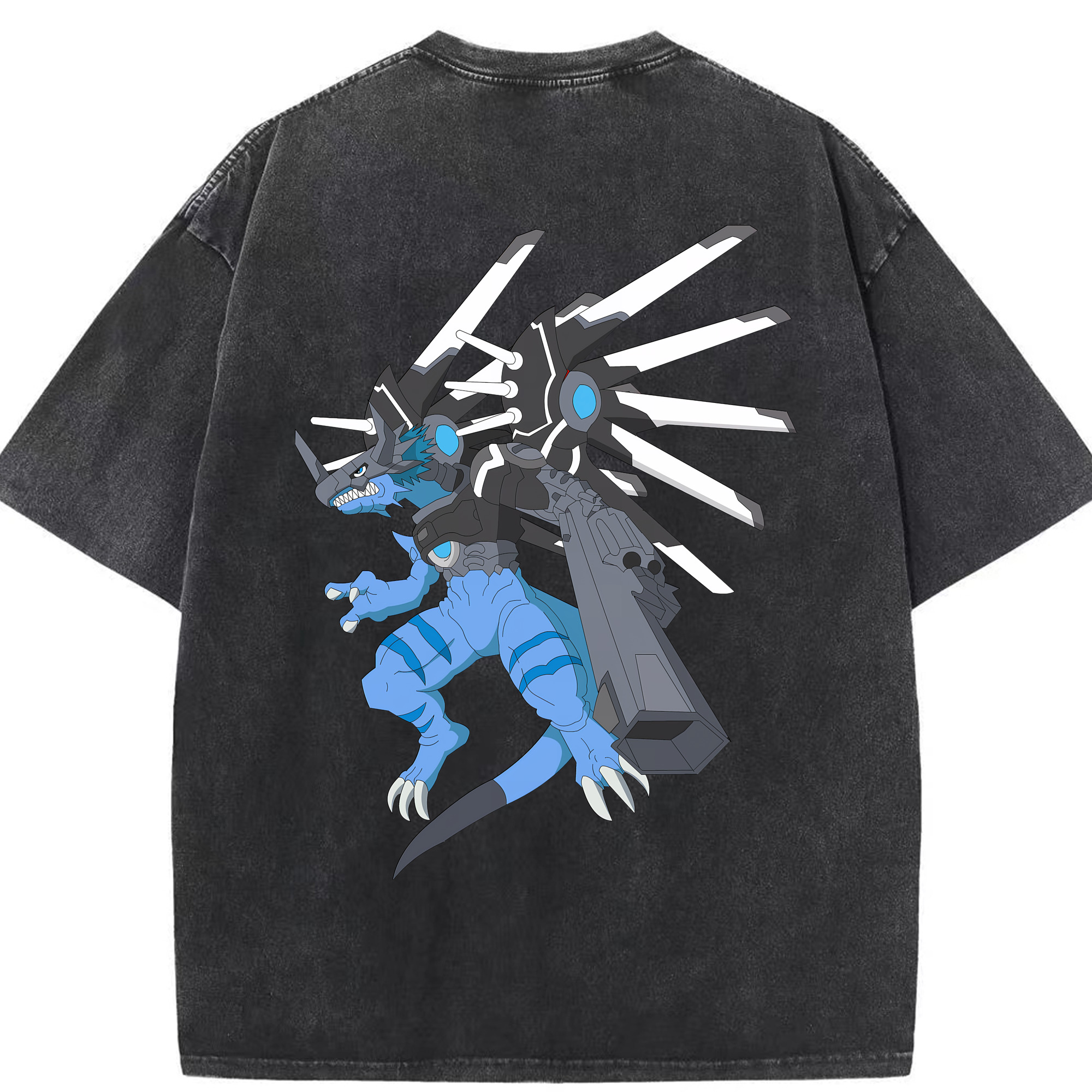 （画像用） Digimon デジタルモンスター/デジモン 綿100% ヴィンテージ風 半袖Tシャツ（背面プリント）