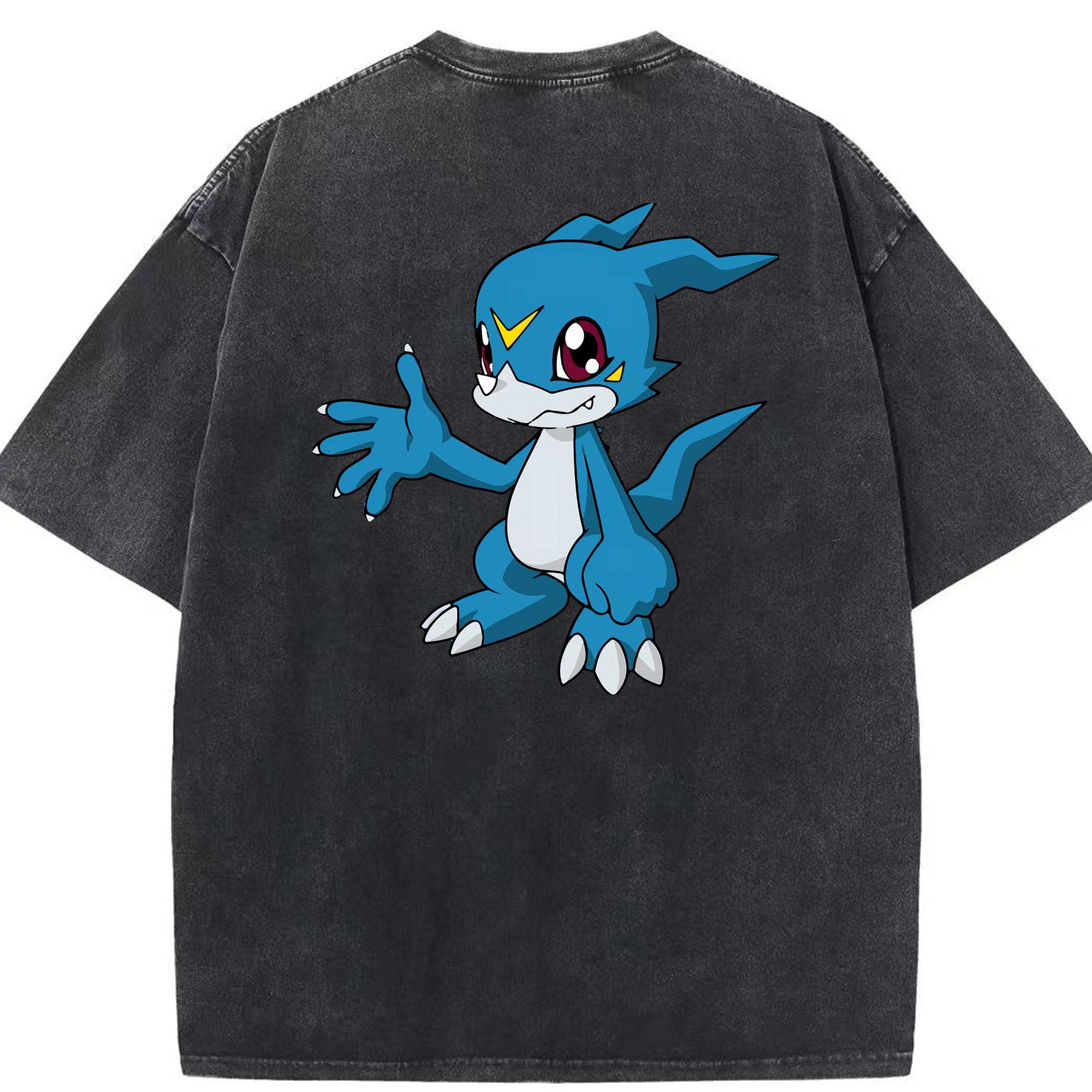 （画像用） Digimon デジタルモンスター/デジモン 綿100% ヴィンテージ風 半袖Tシャツ（背面プリント）