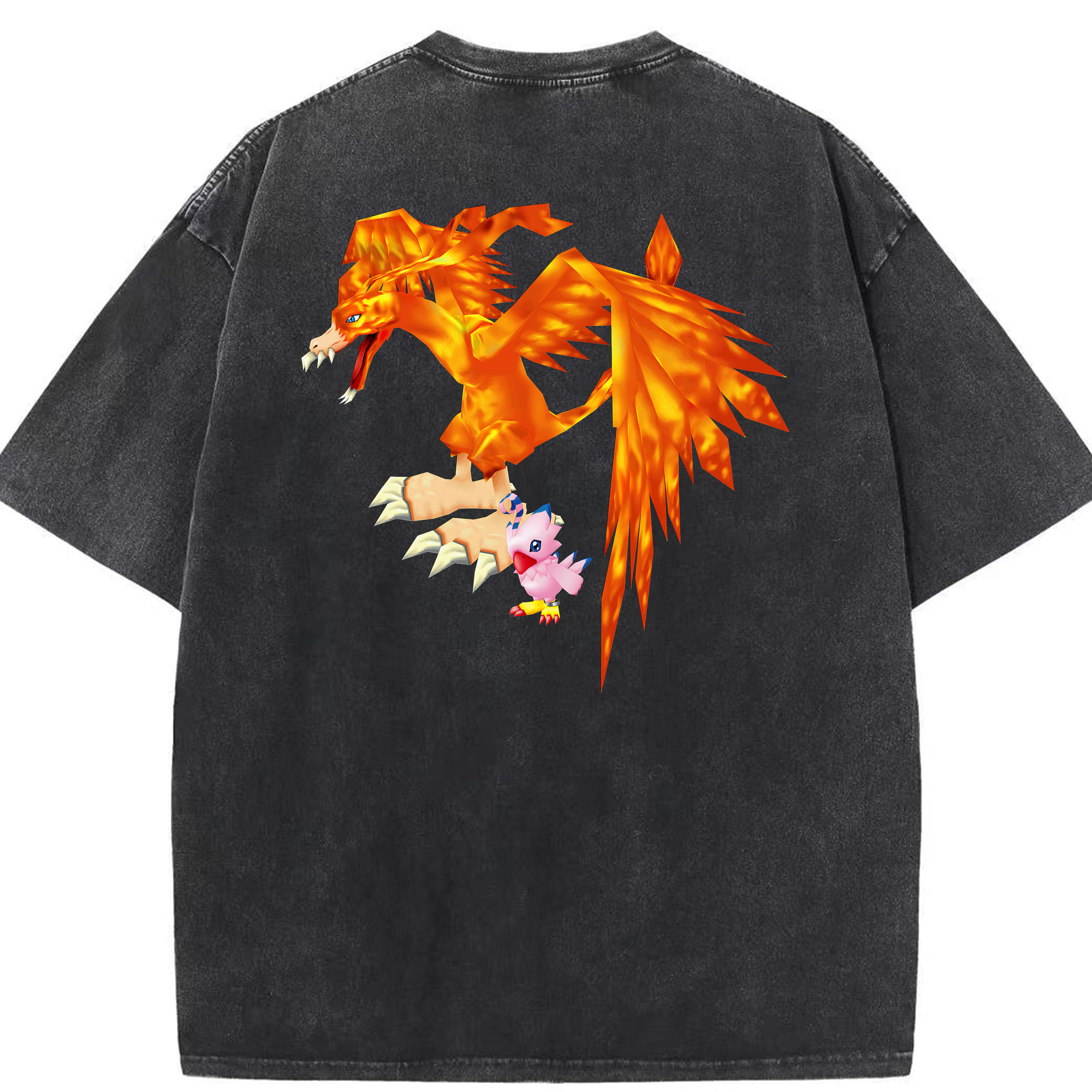 （画像用） Digimon デジタルモンスター/デジモン 綿100% ヴィンテージ風 半袖Tシャツ（背面プリント）