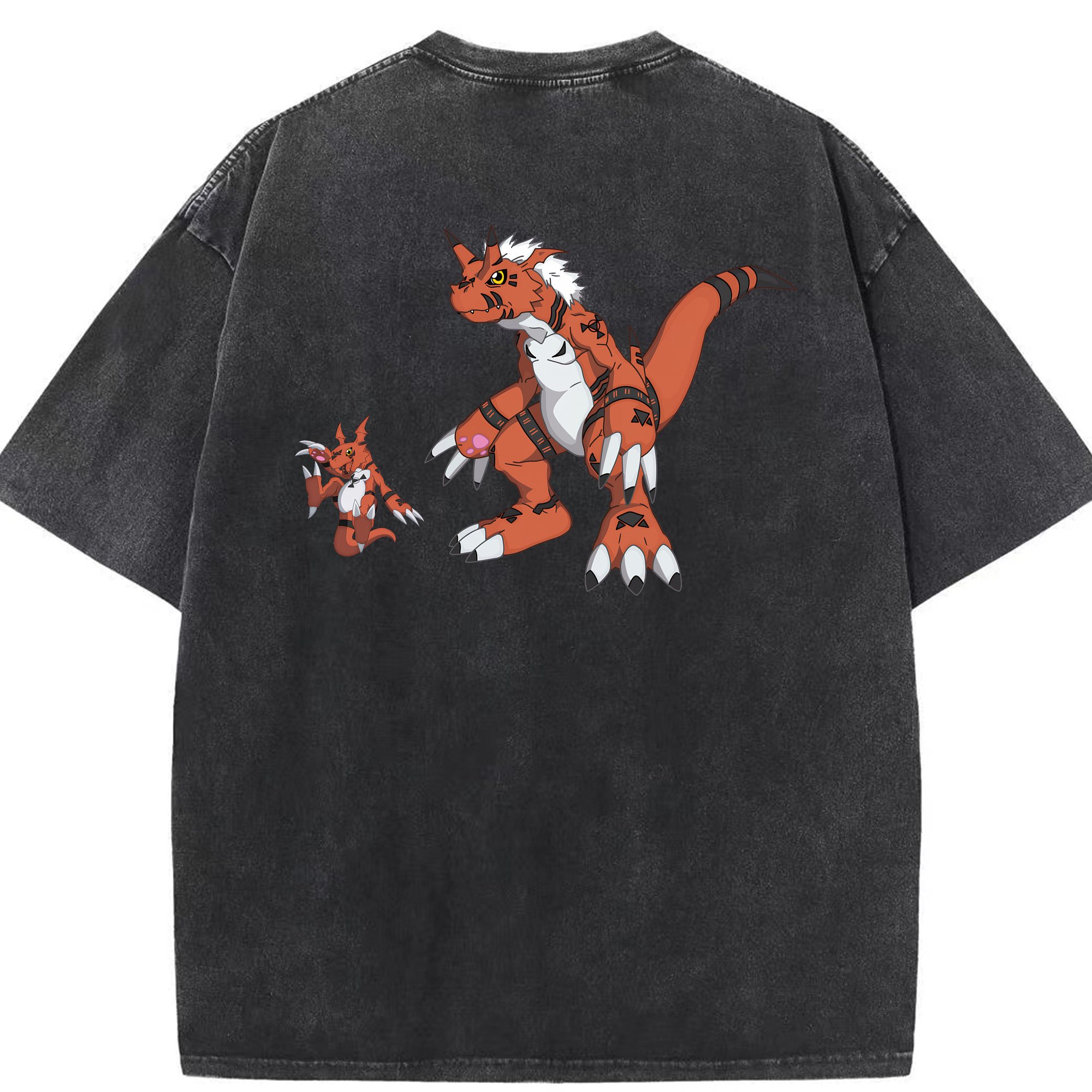 （画像用） Digimon デジタルモンスター/デジモン 綿100% ヴィンテージ風 半袖Tシャツ（背面プリント）