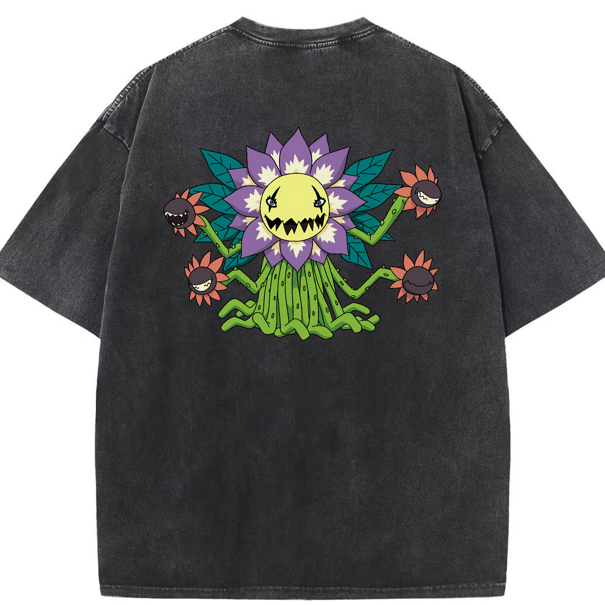 （画像用） Digimon デジタルモンスター/デジモン 綿100% ヴィンテージ風 半袖Tシャツ（背面プリント）