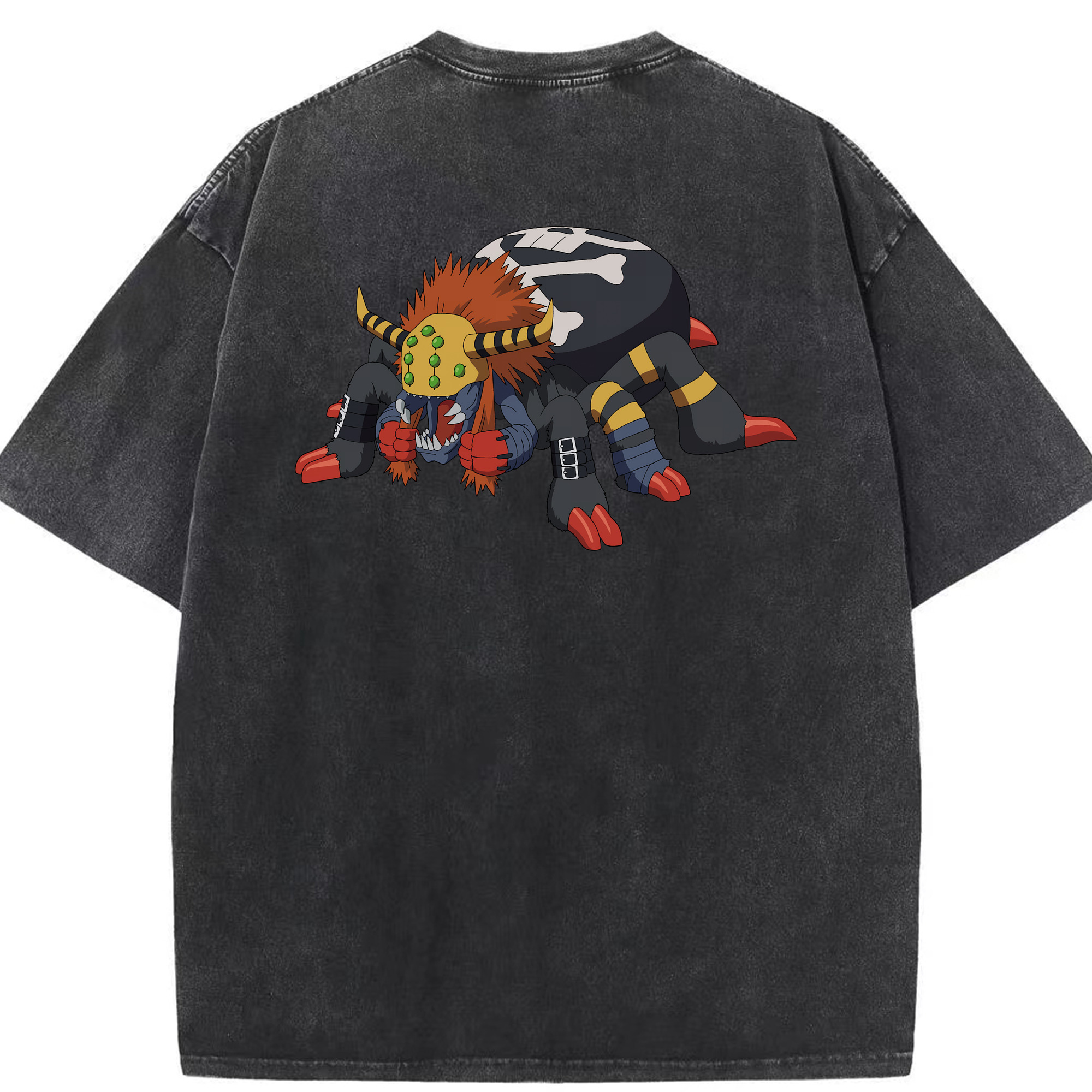 （画像用） Digimon デジタルモンスター/デジモン 綿100% ヴィンテージ風 半袖Tシャツ（背面プリント）