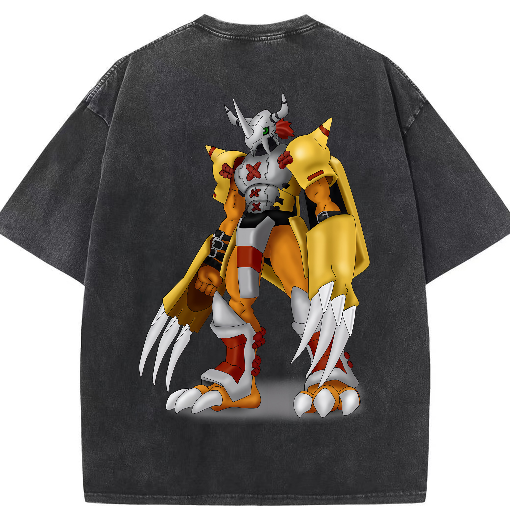（画像用） Digimon デジタルモンスター/デジモン 綿100% ヴィンテージ風 半袖Tシャツ（背面プリント）