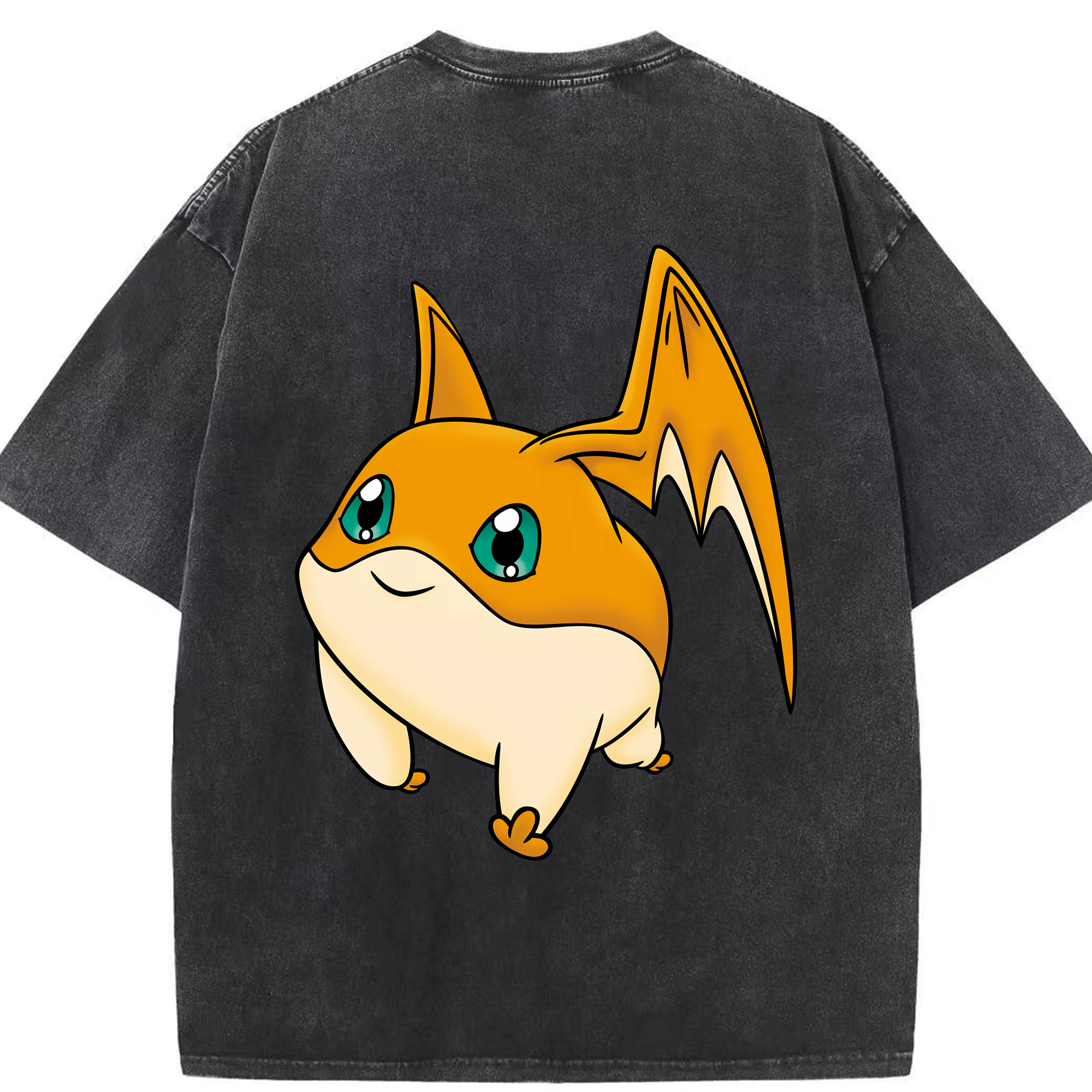（画像用） Digimon デジタルモンスター/デジモン 綿100% ヴィンテージ風 半袖Tシャツ（背面プリント）