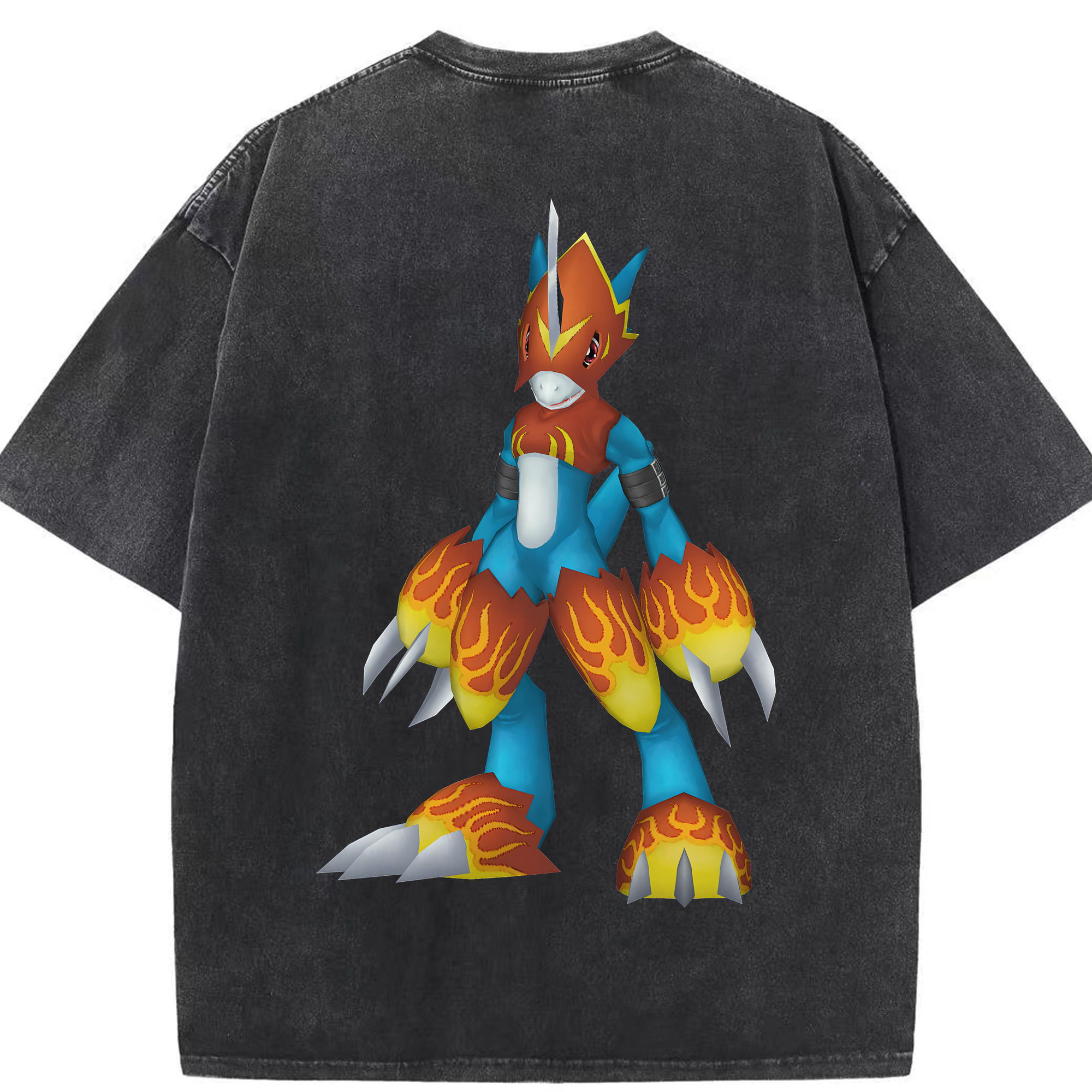 （画像用） Digimon デジタルモンスター/デジモン 綿100% ヴィンテージ風 半袖Tシャツ（背面プリント）