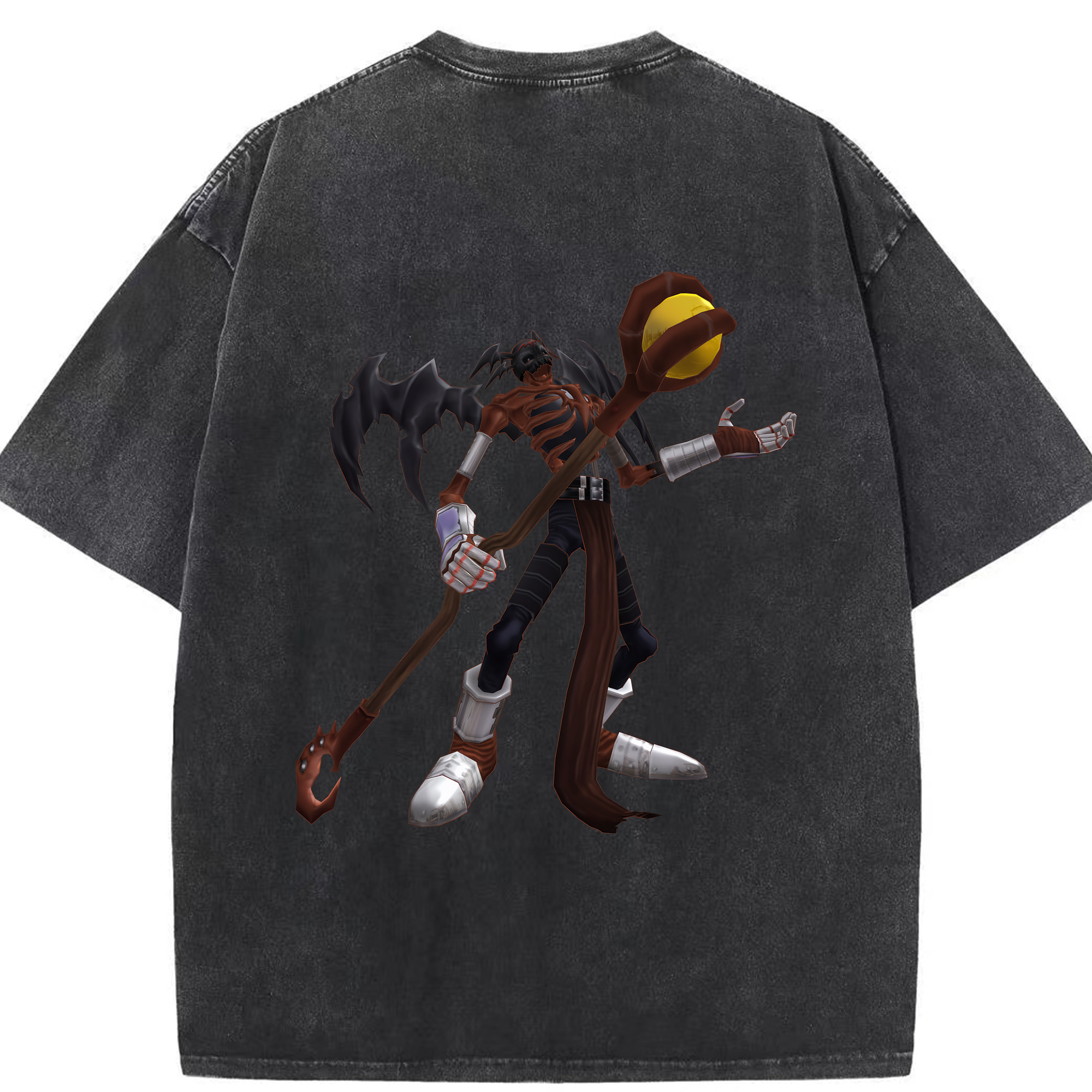 （画像用） Digimon デジタルモンスター/デジモン 綿100% ヴィンテージ風 半袖Tシャツ（背面プリント）