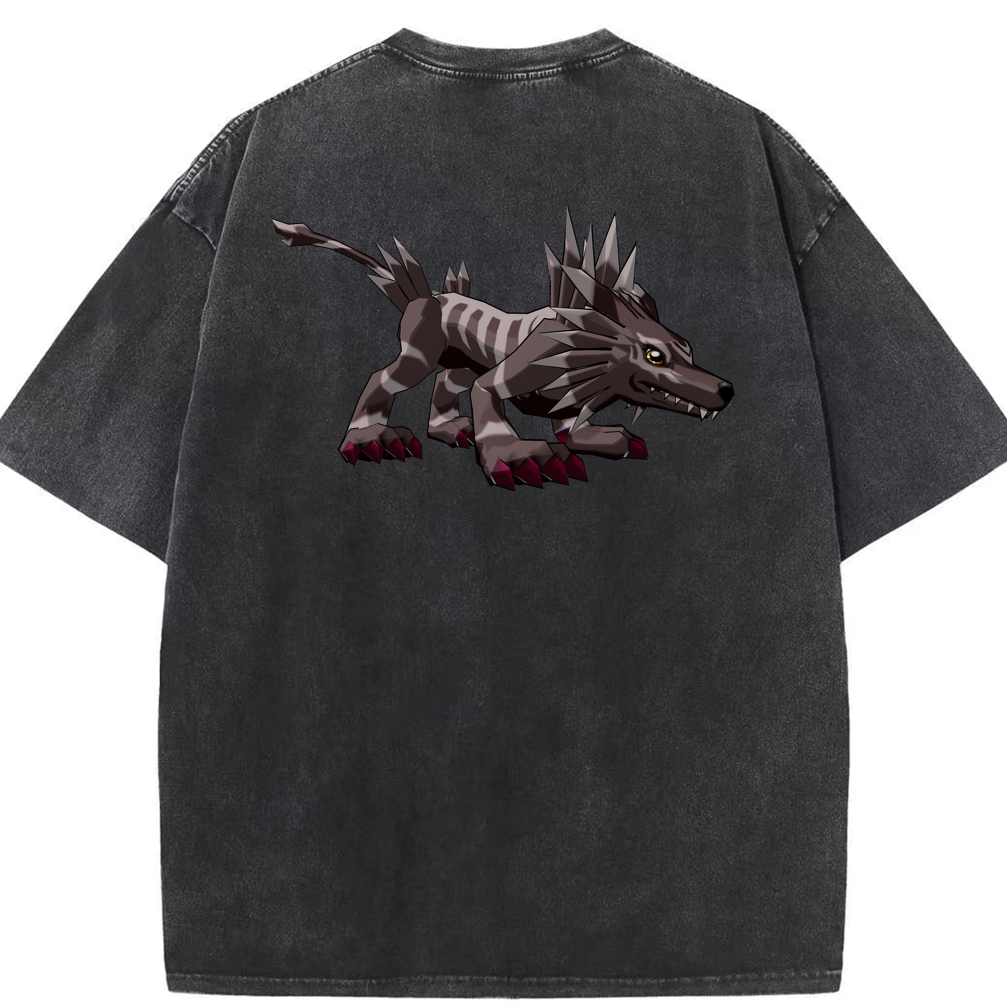 （画像用） Digimon デジタルモンスター/デジモン 綿100% ヴィンテージ風 半袖Tシャツ（背面プリント）