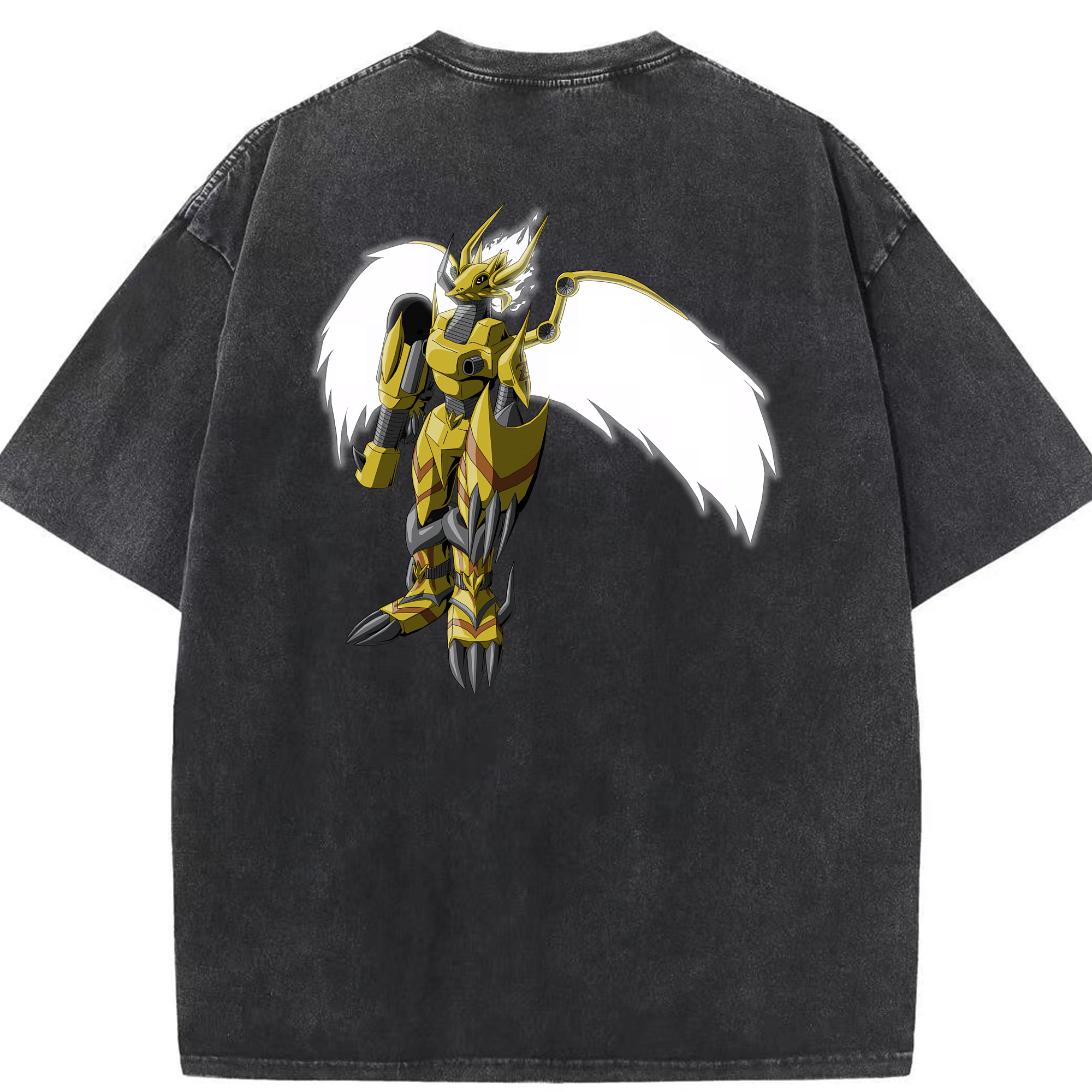 （画像用） Digimon デジタルモンスター/デジモン 綿100% ヴィンテージ風 半袖Tシャツ（背面プリント）