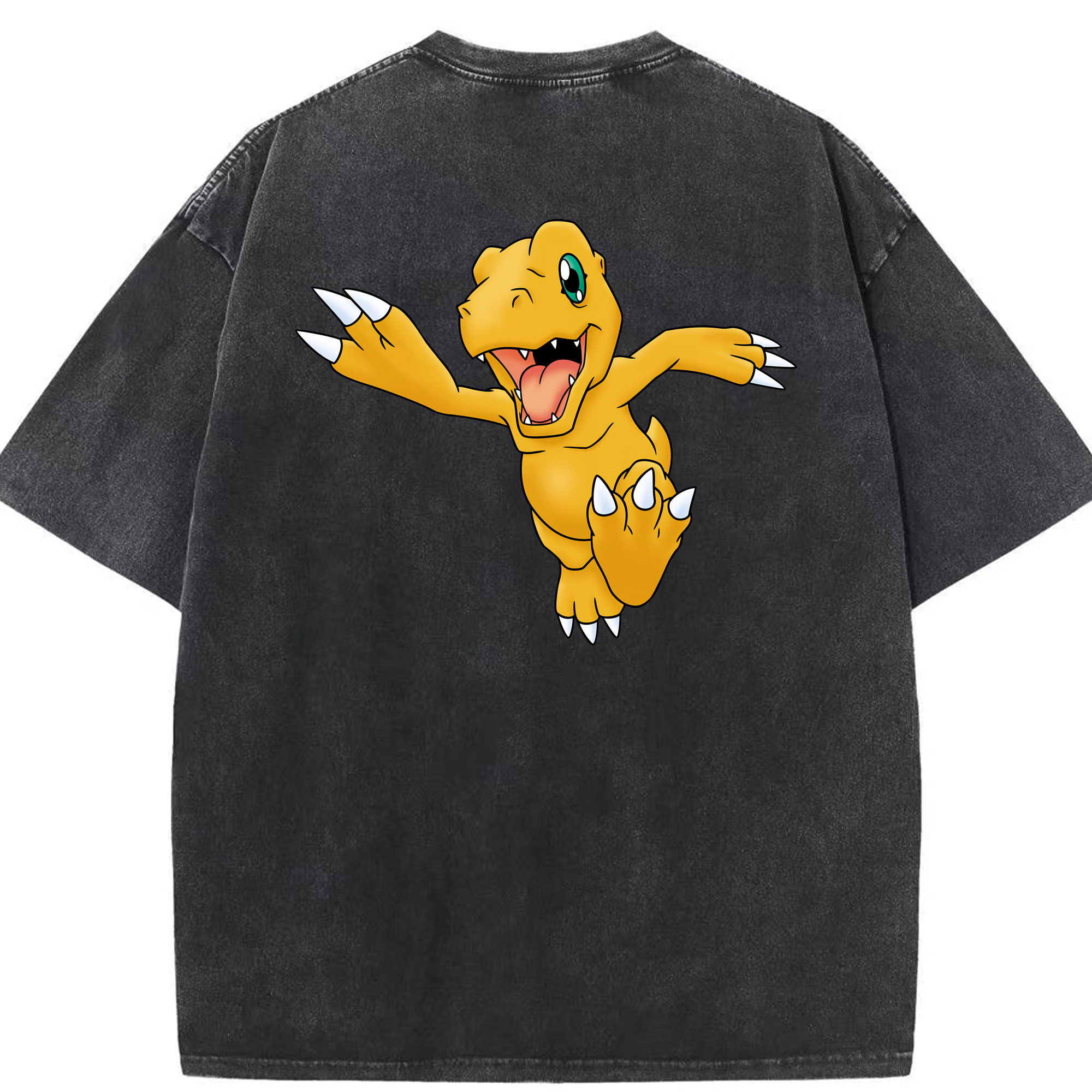 （画像用） Digimon デジタルモンスター/デジモン 綿100% ヴィンテージ風 半袖Tシャツ（背面プリント）
