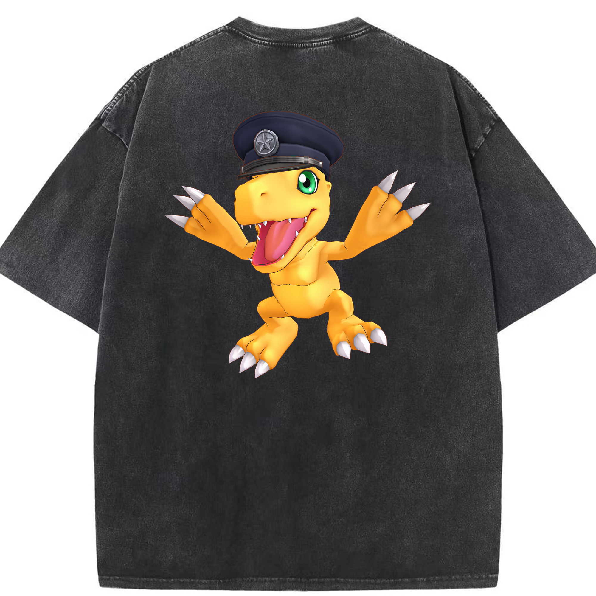 （画像用） Digimon デジタルモンスター/デジモン 綿100% ヴィンテージ風 半袖Tシャツ（背面プリント）