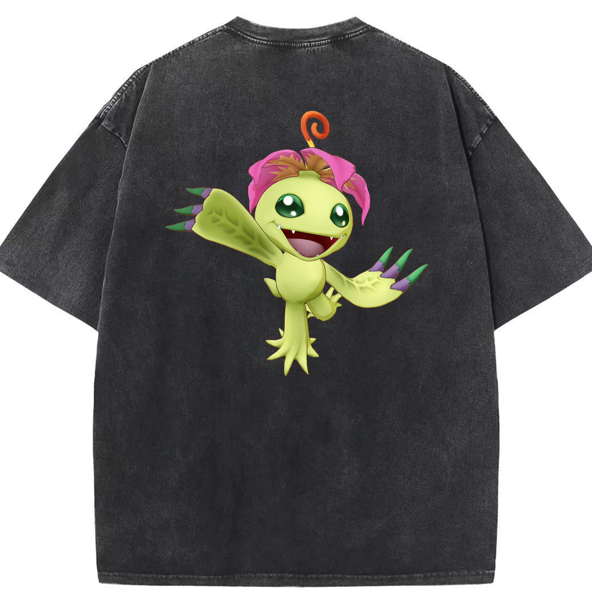 （画像用） Digimon デジタルモンスター/デジモン 綿100% ヴィンテージ風 半袖Tシャツ（背面プリント）