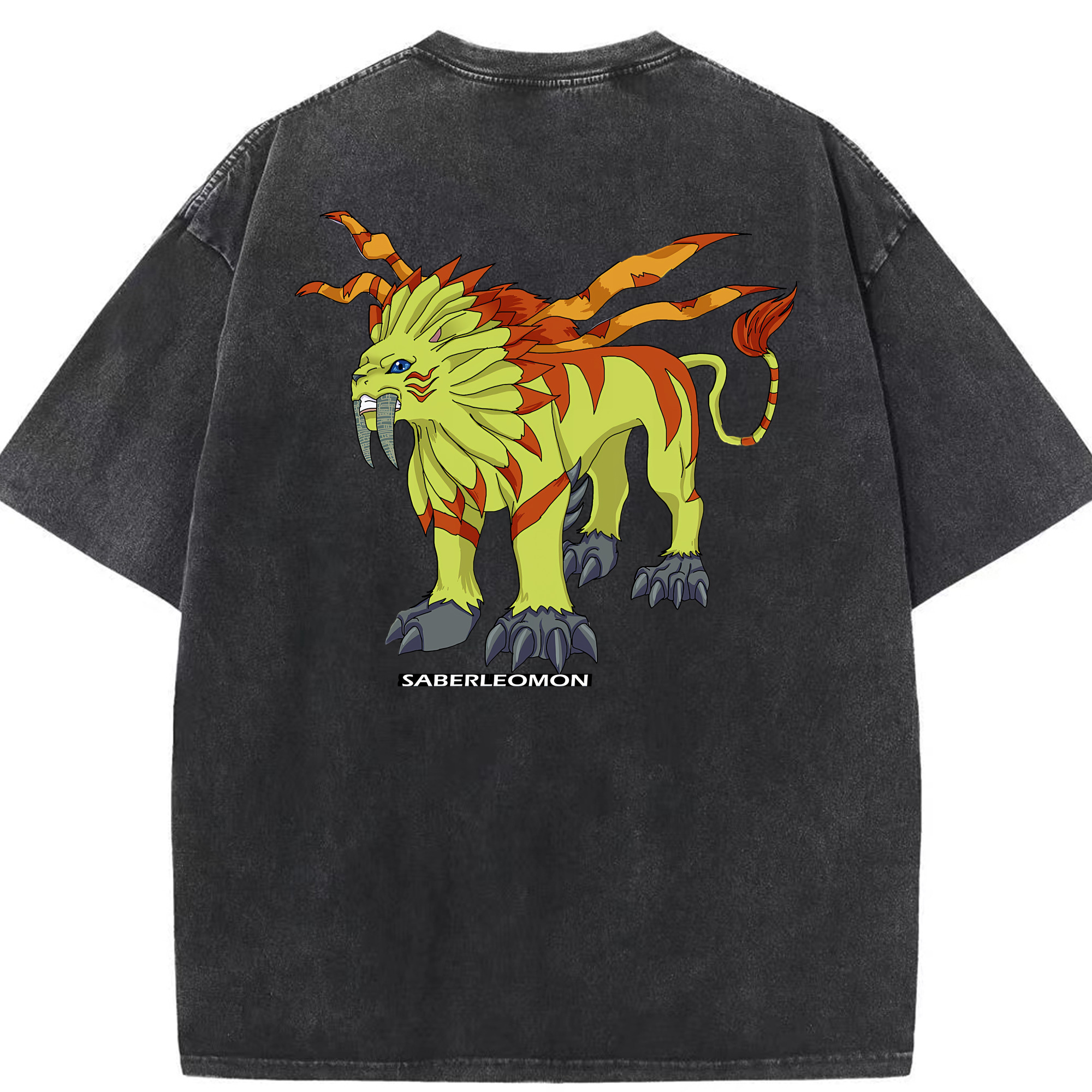 （画像用） Digimon デジタルモンスター/デジモン 綿100% ヴィンテージ風 半袖Tシャツ（背面プリント）