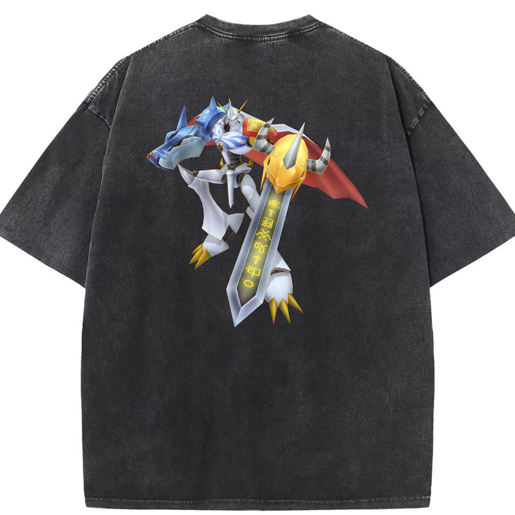 （画像用） Digimon デジタルモンスター/デジモン 綿100% ヴィンテージ風 半袖Tシャツ（背面プリント）