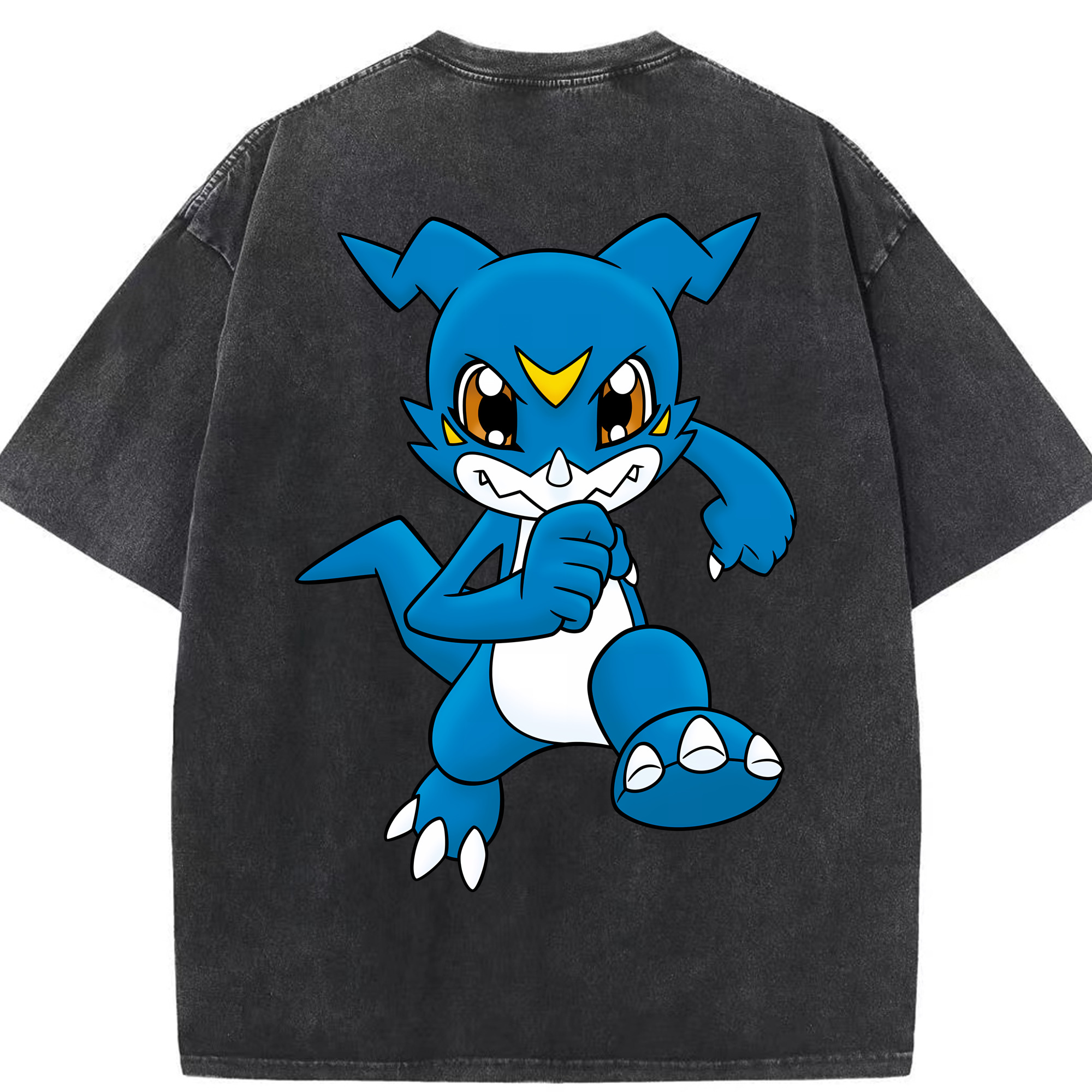 （画像用） Digimon デジタルモンスター/デジモン 綿100% ヴィンテージ風 半袖Tシャツ（背面プリント）