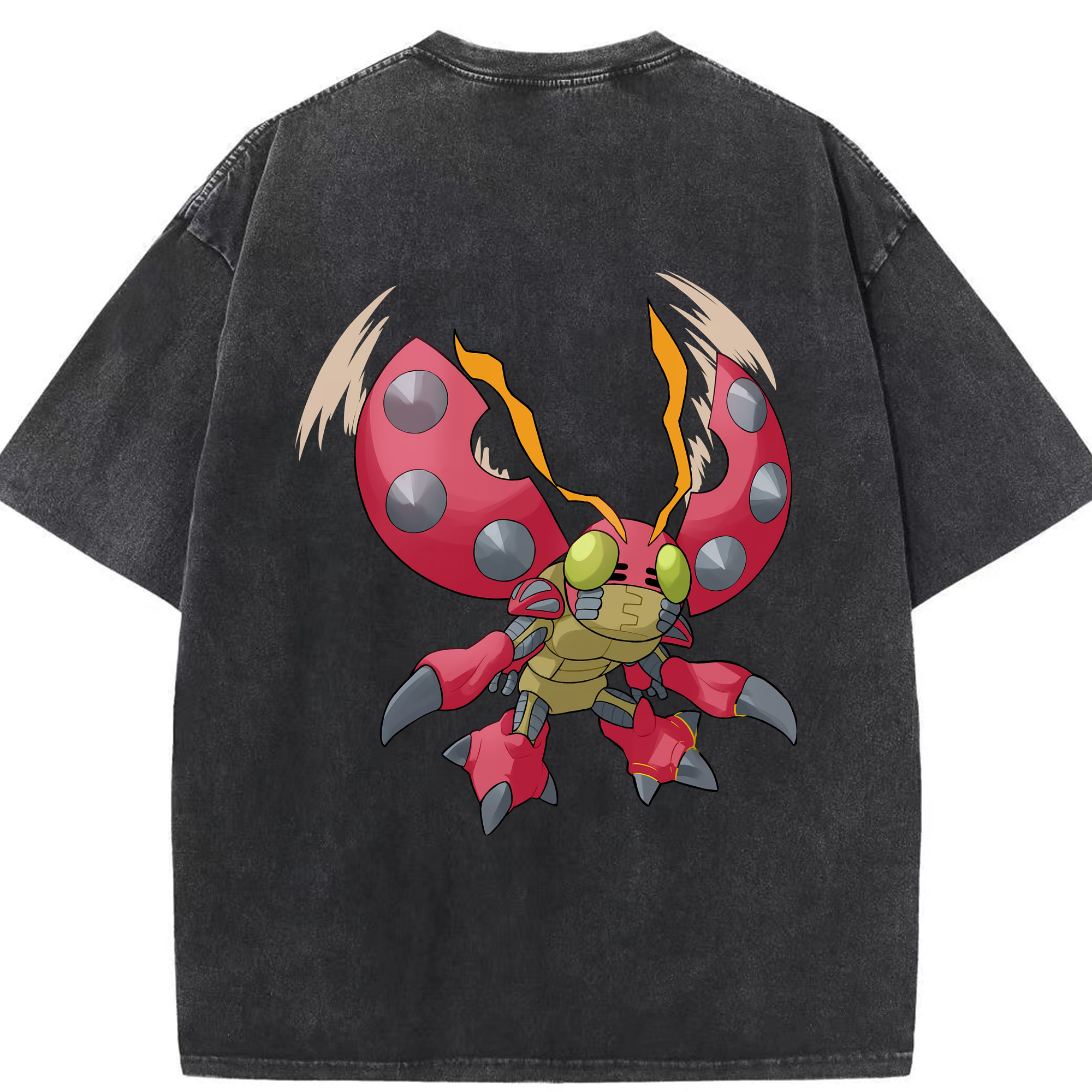 （画像用） Digimon デジタルモンスター/デジモン 綿100% ヴィンテージ風 半袖Tシャツ（背面プリント）