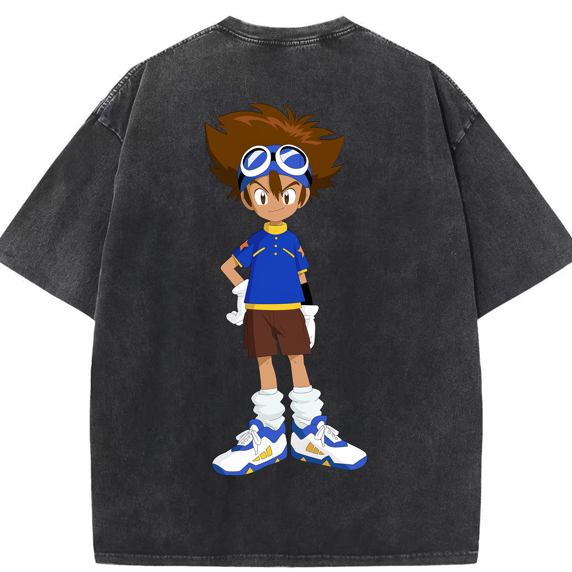 （画像用） Digimon デジタルモンスター/デジモン 綿100% ヴィンテージ風 半袖Tシャツ（背面プリント）