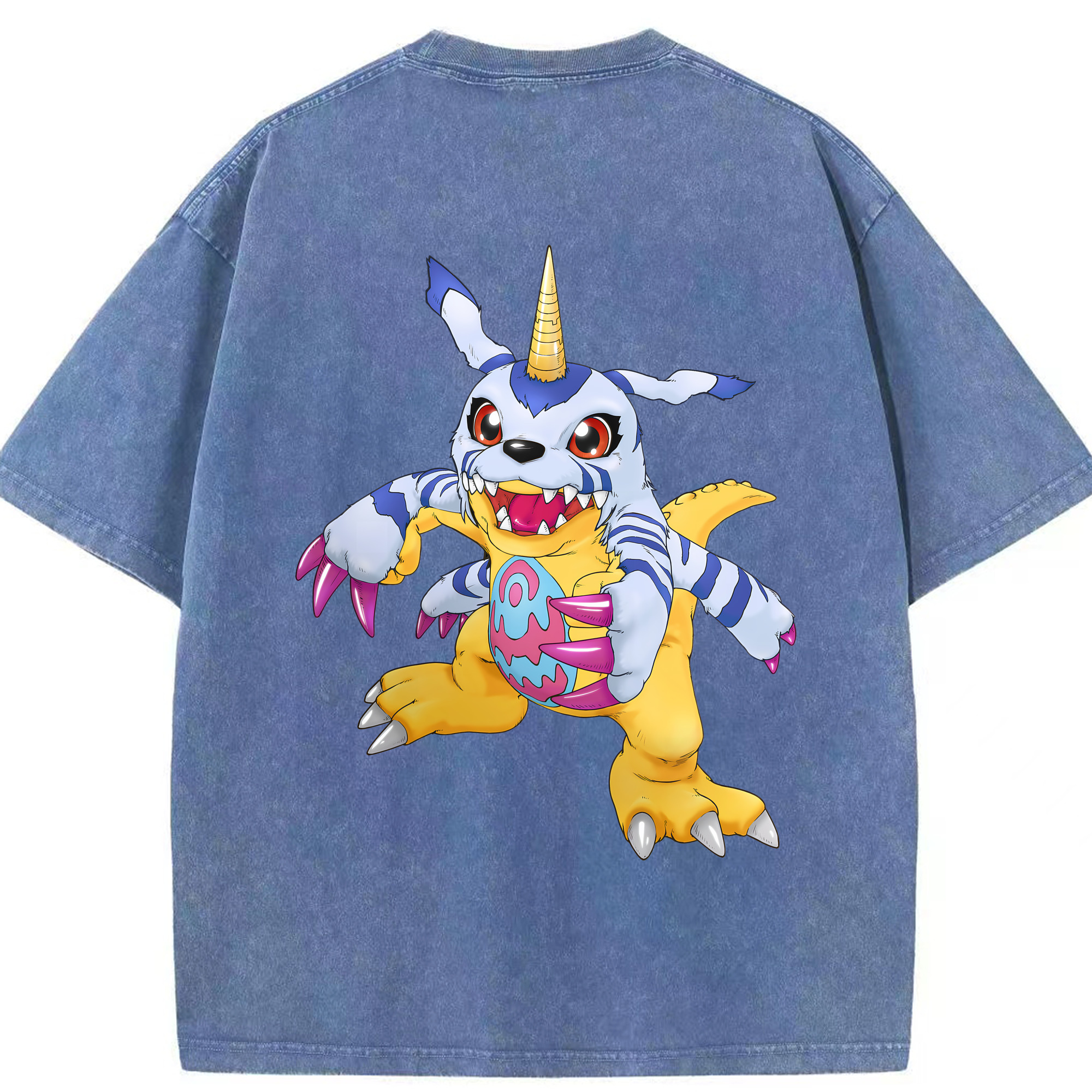 （画像用） Digimon デジタルモンスター/デジモン 綿100% ヴィンテージ風 半袖Tシャツ（背面プリント）