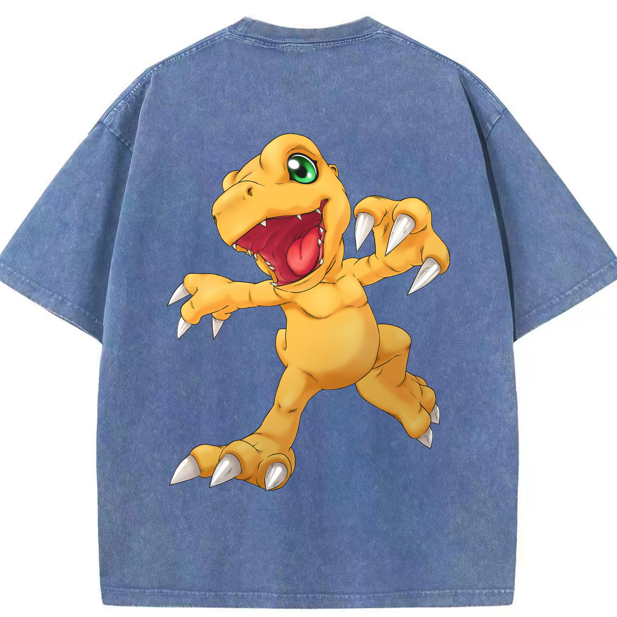 （画像用） Digimon デジタルモンスター/デジモン 綿100% ヴィンテージ風 半袖Tシャツ（背面プリント）