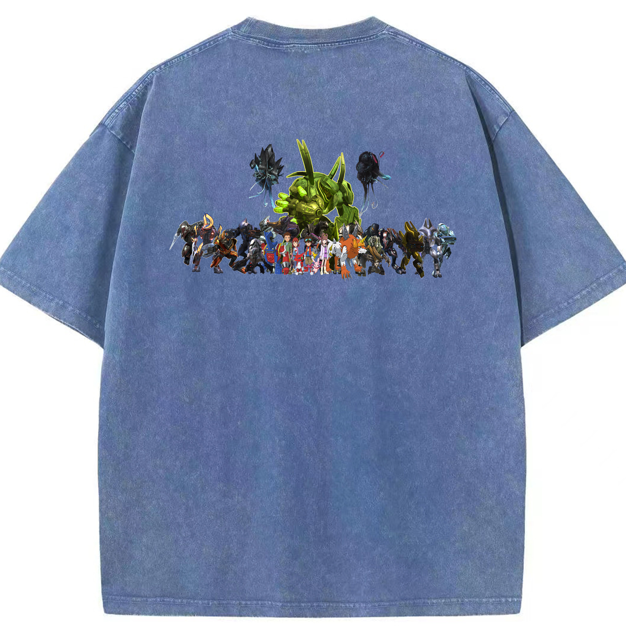（画像用） Digimon デジタルモンスター/デジモン 綿100% ヴィンテージ風 半袖Tシャツ（背面プリント）
