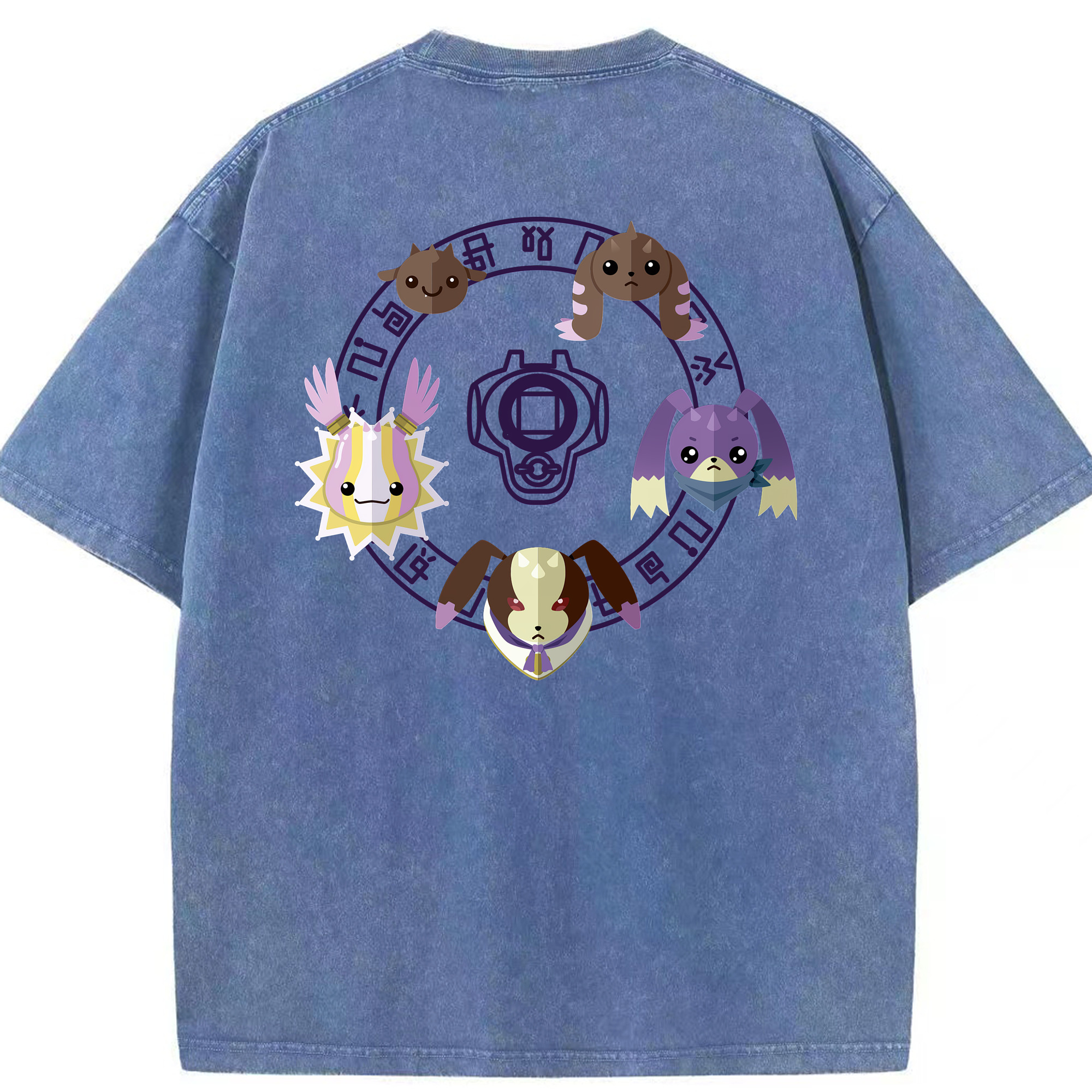 （画像用） Digimon デジタルモンスター/デジモン 綿100% ヴィンテージ風 半袖Tシャツ（背面プリント）