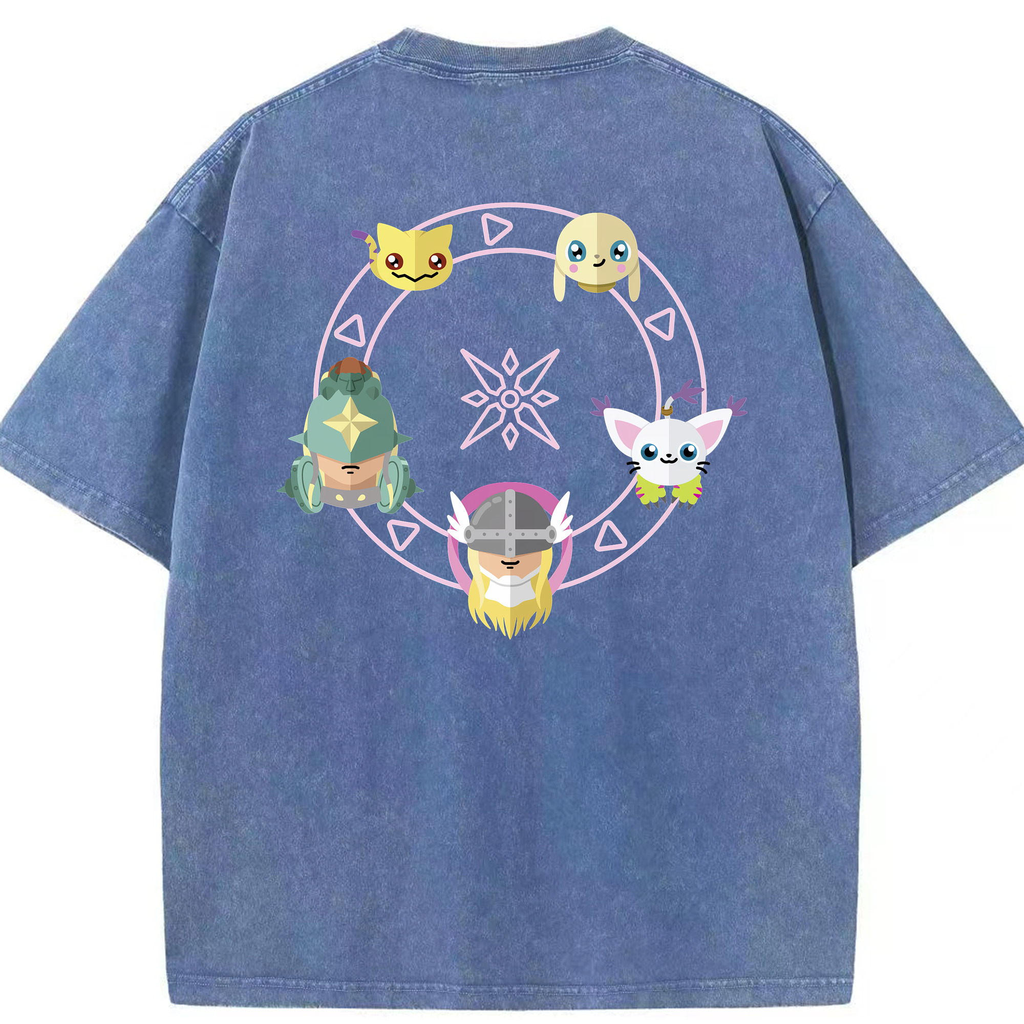 （画像用） Digimon デジタルモンスター/デジモン 綿100% ヴィンテージ風 半袖Tシャツ（背面プリント）