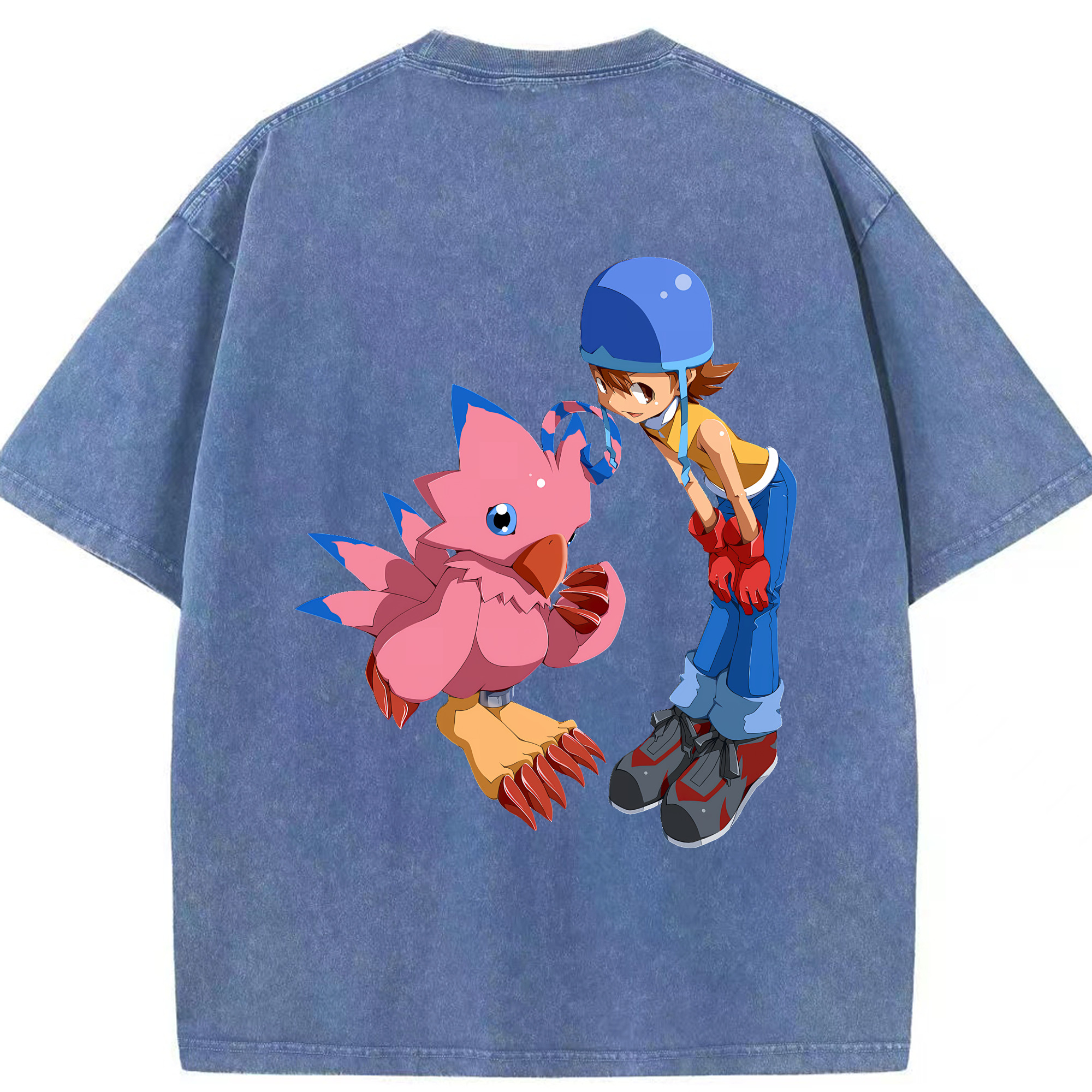（画像用） Digimon デジタルモンスター/デジモン 綿100% ヴィンテージ風 半袖Tシャツ（背面プリント）