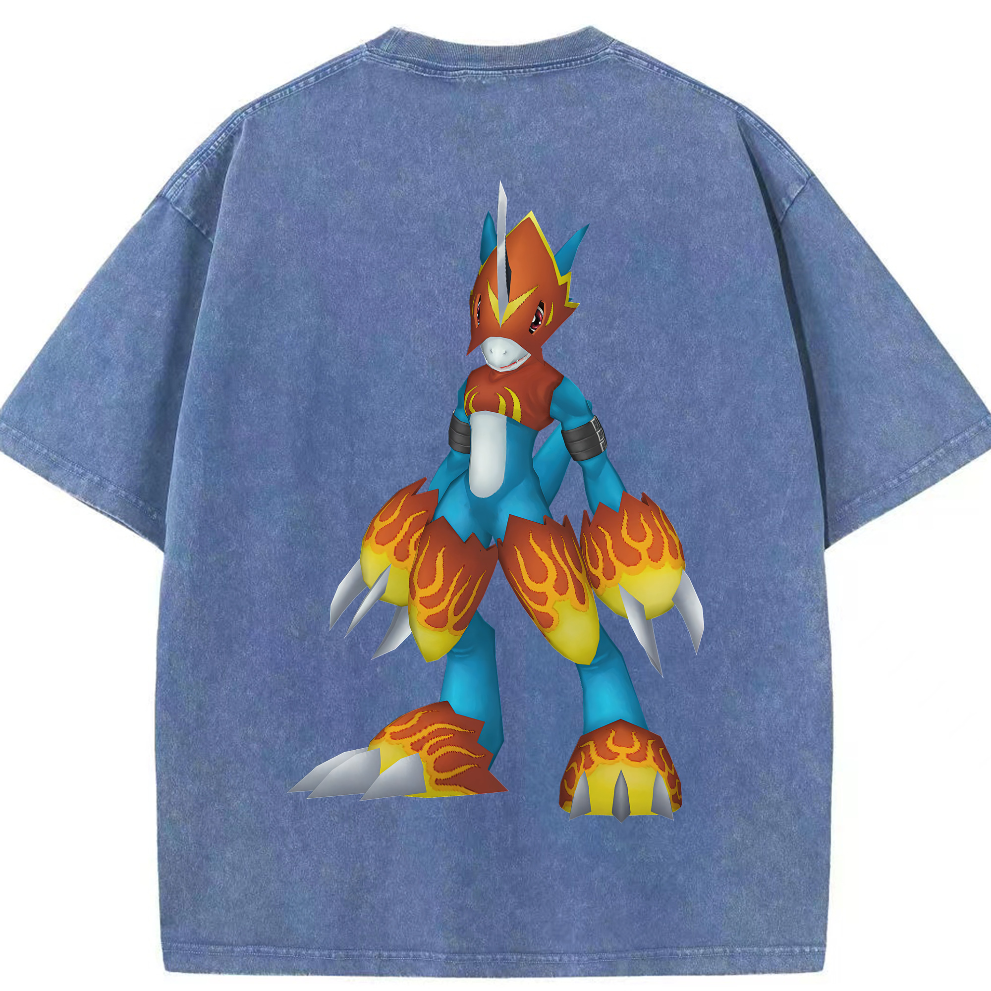 （画像用） Digimon デジタルモンスター/デジモン 綿100% ヴィンテージ風 半袖Tシャツ（背面プリント）