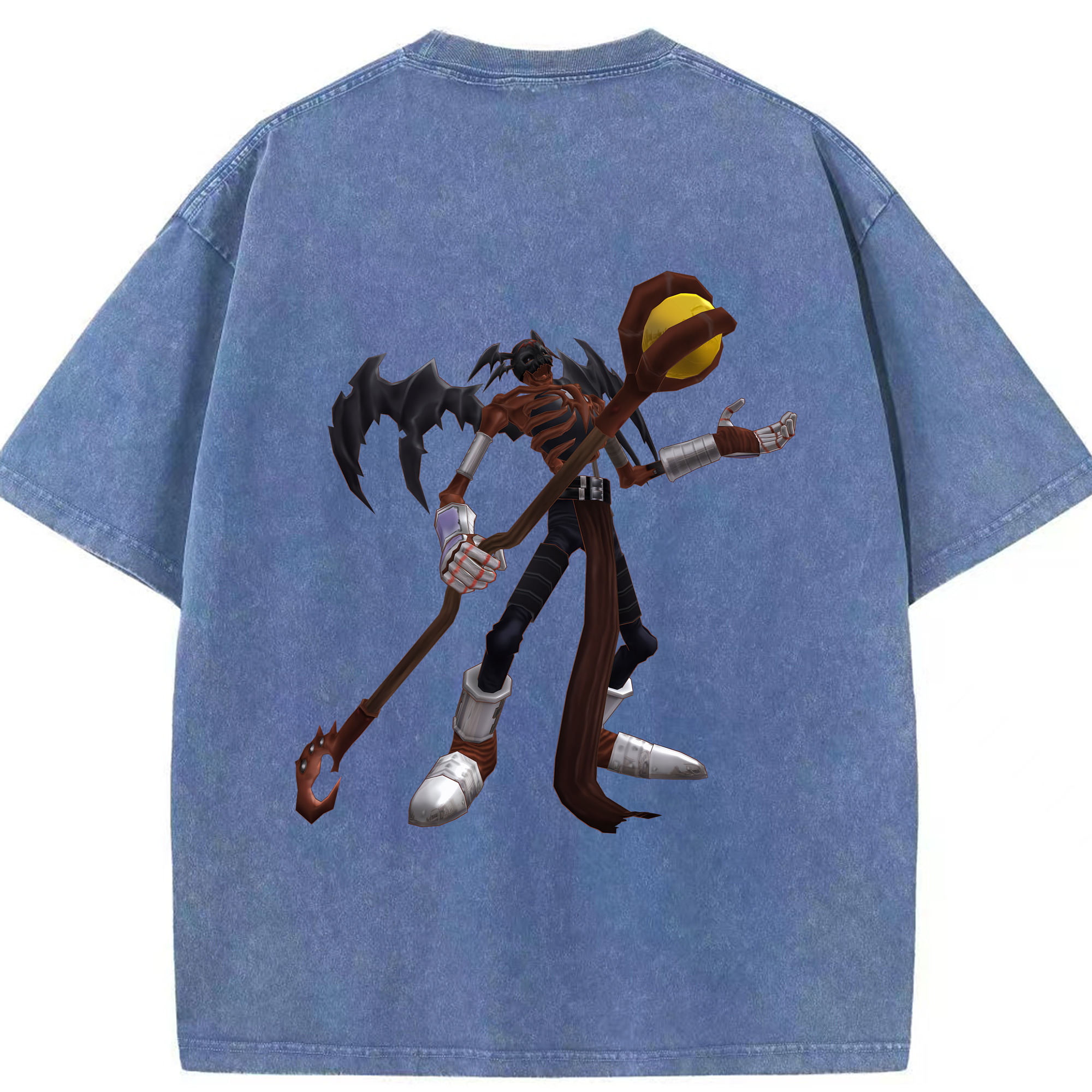 （画像用） Digimon デジタルモンスター/デジモン 綿100% ヴィンテージ風 半袖Tシャツ（背面プリント）