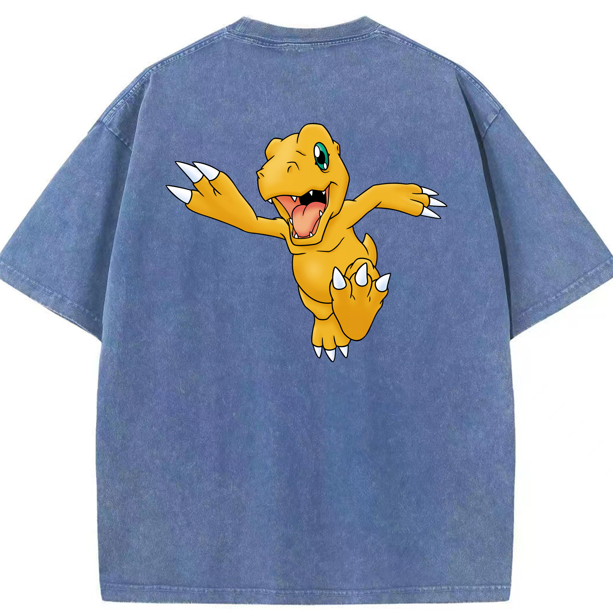 （画像用） Digimon デジタルモンスター/デジモン 綿100% ヴィンテージ風 半袖Tシャツ（背面プリント）