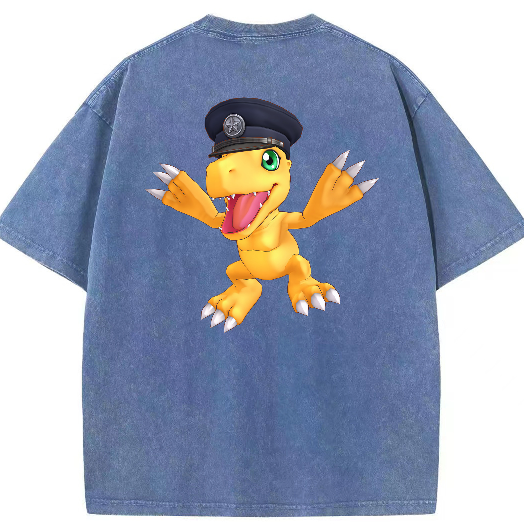 （画像用） Digimon デジタルモンスター/デジモン 綿100% ヴィンテージ風 半袖Tシャツ（背面プリント）
