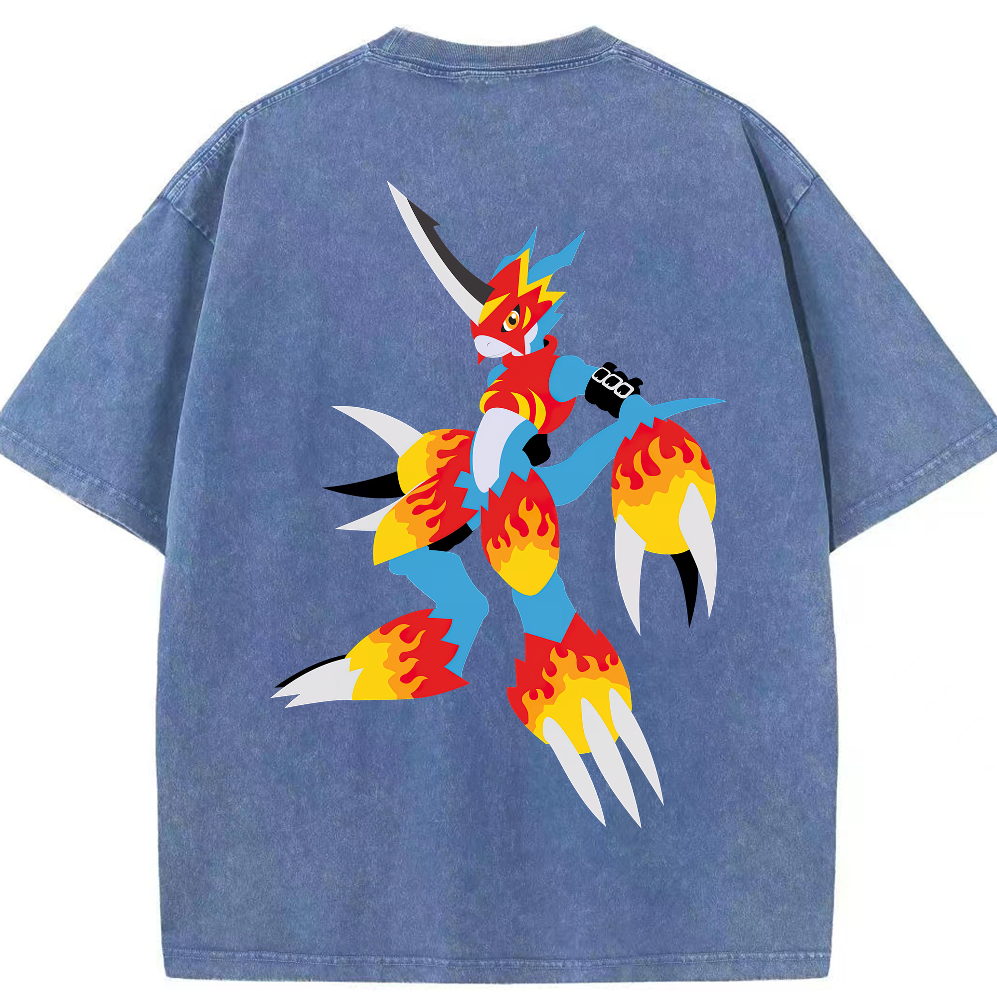 （画像用） Digimon デジタルモンスター/デジモン 綿100% ヴィンテージ風 半袖Tシャツ（背面プリント）