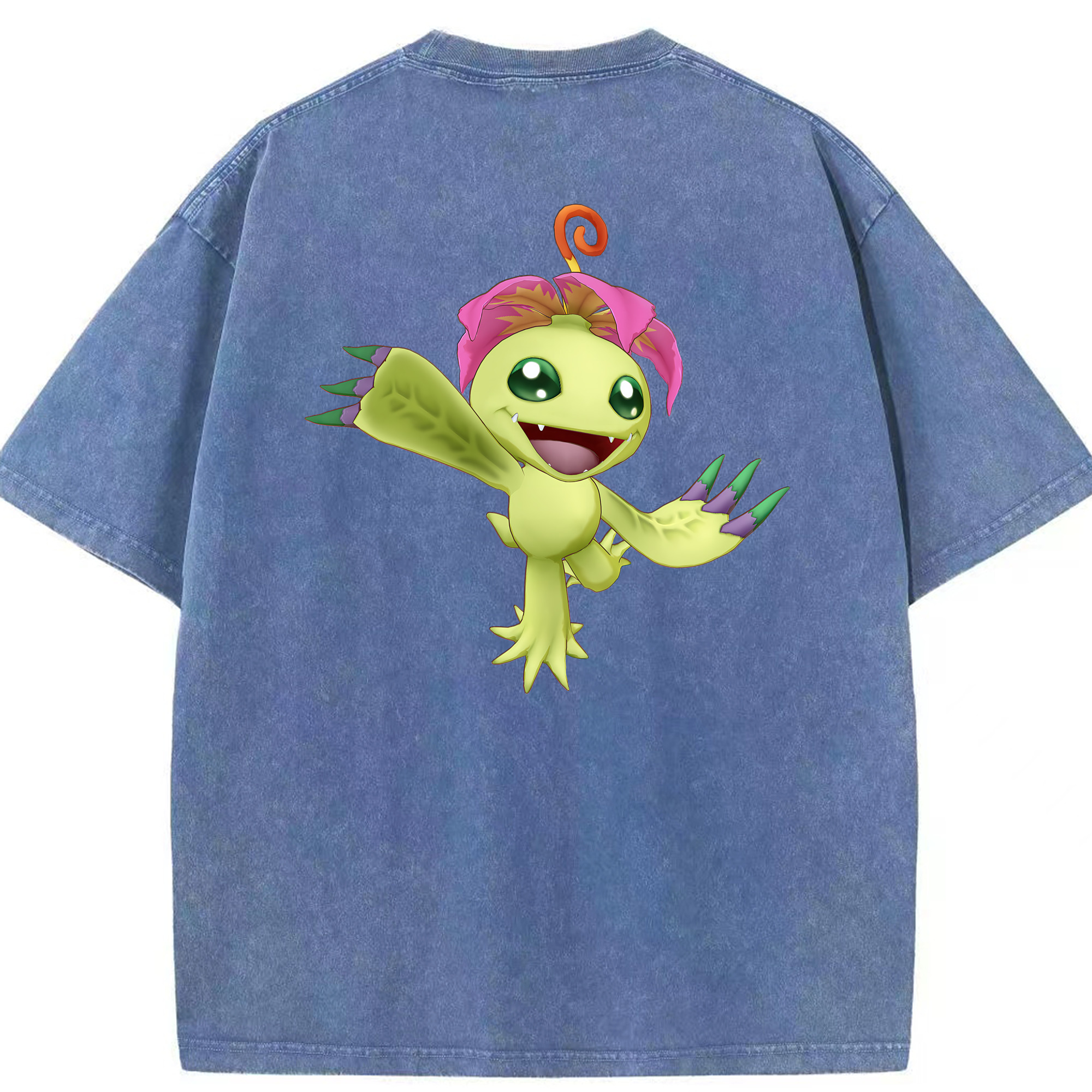 （画像用） Digimon デジタルモンスター/デジモン 綿100% ヴィンテージ風 半袖Tシャツ（背面プリント）