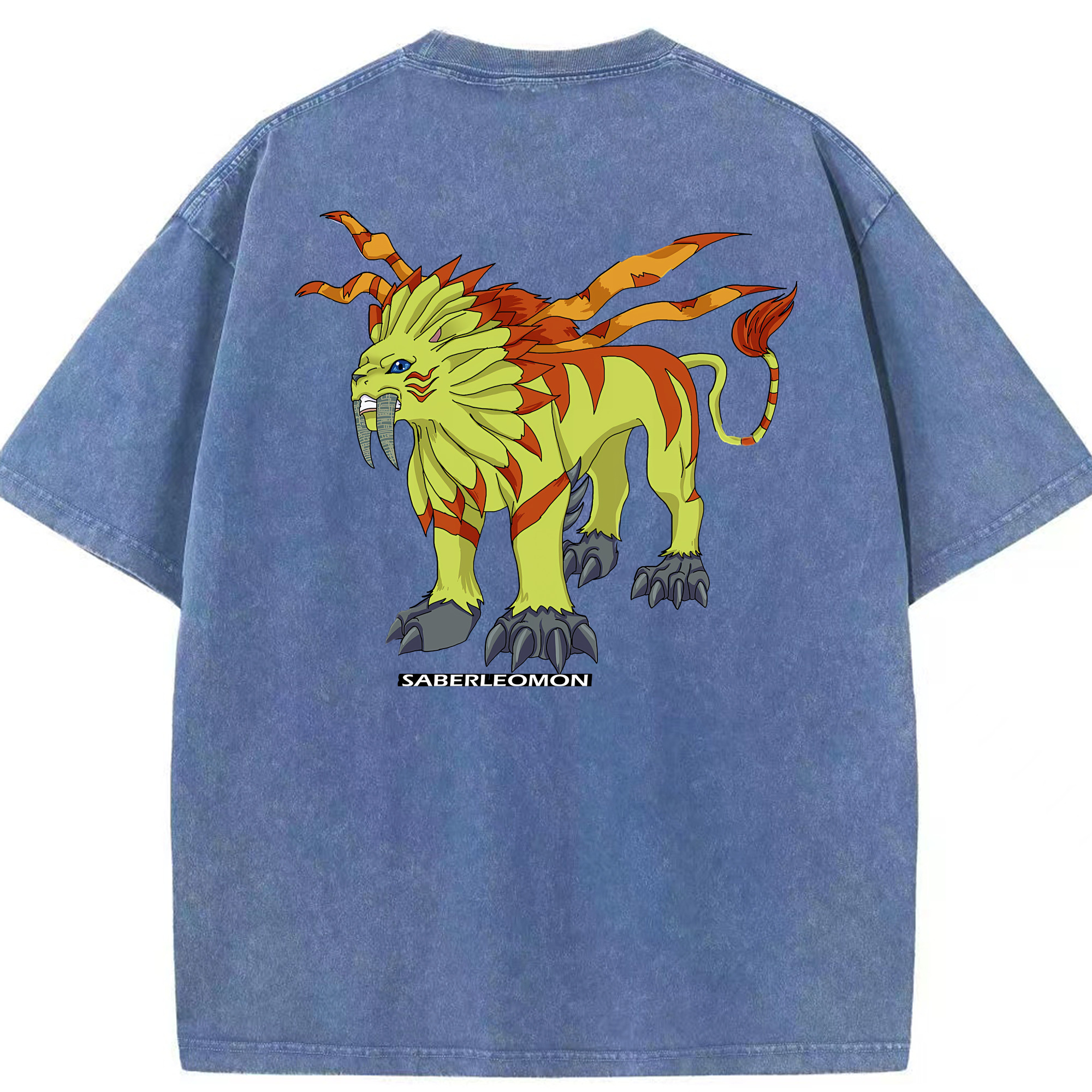 （画像用） Digimon デジタルモンスター/デジモン 綿100% ヴィンテージ風 半袖Tシャツ（背面プリント）