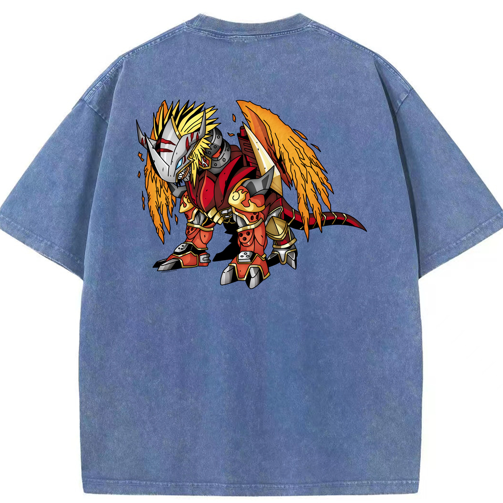 （画像用） Digimon デジタルモンスター/デジモン 綿100% ヴィンテージ風 半袖Tシャツ（背面プリント）