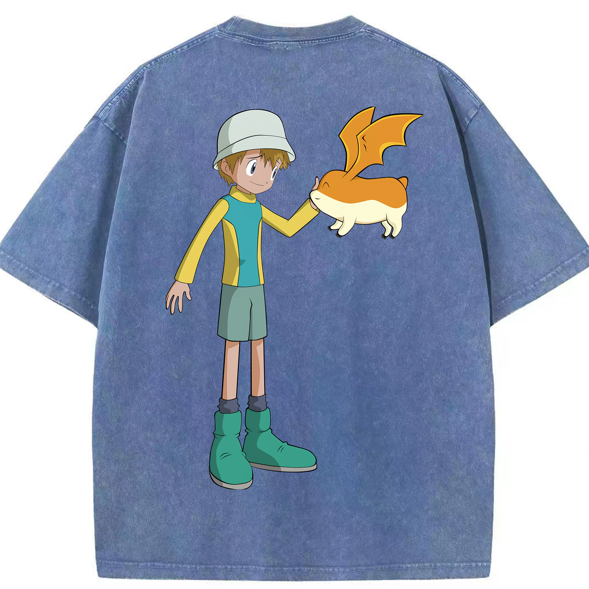 （画像用） Digimon デジタルモンスター/デジモン 綿100% ヴィンテージ風 半袖Tシャツ（背面プリント）