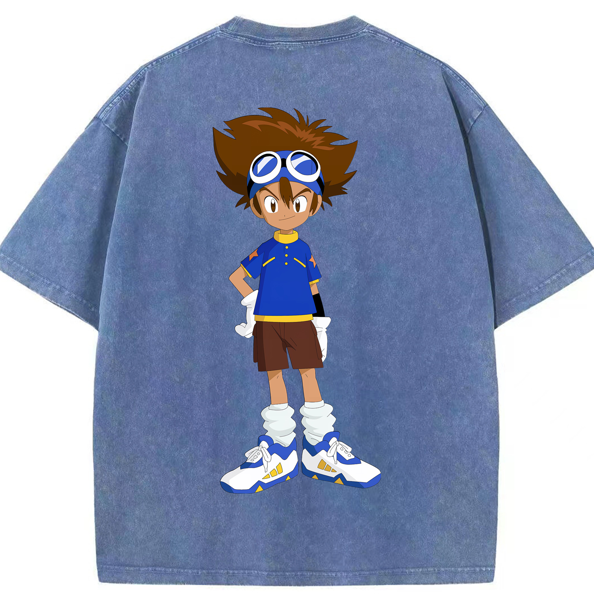 （画像用） Digimon デジタルモンスター/デジモン 綿100% ヴィンテージ風 半袖Tシャツ（背面プリント）