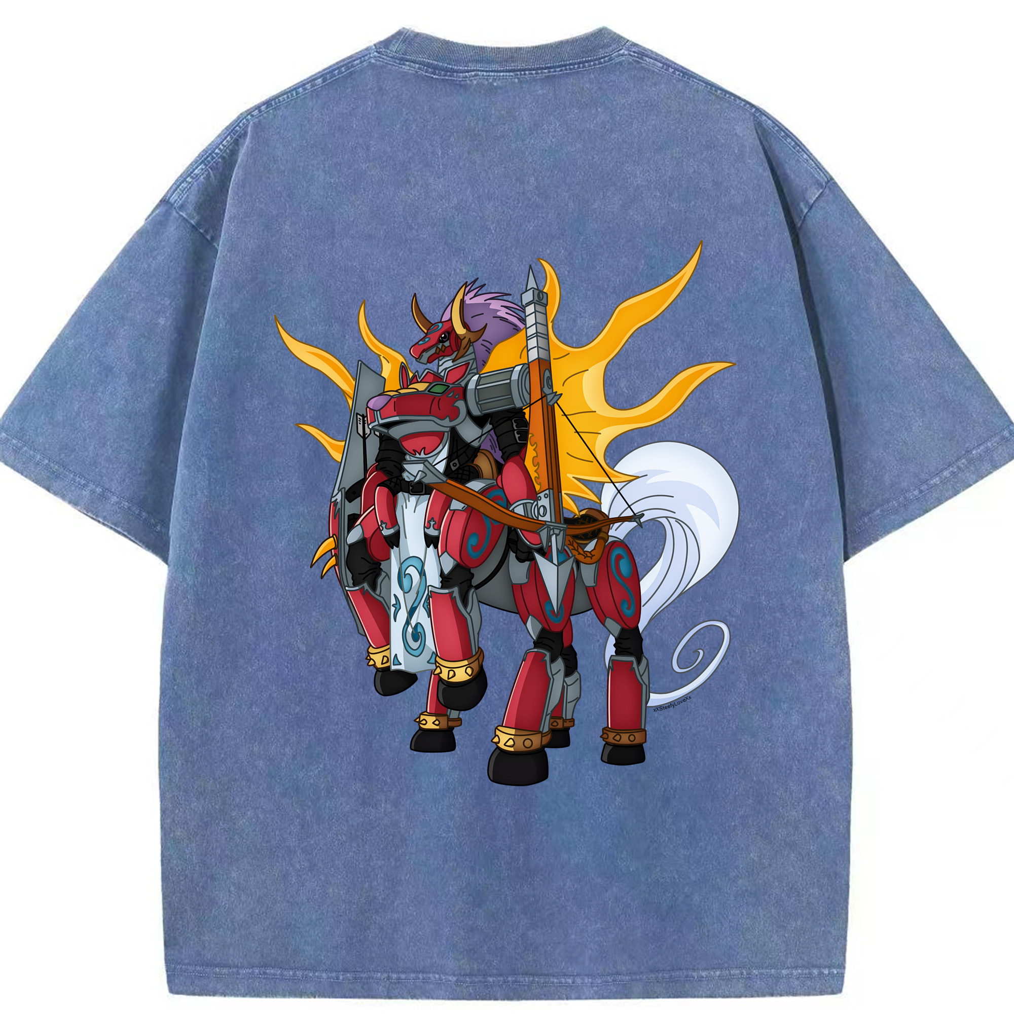 （画像用） Digimon デジタルモンスター/デジモン 綿100% ヴィンテージ風 半袖Tシャツ（背面プリント）