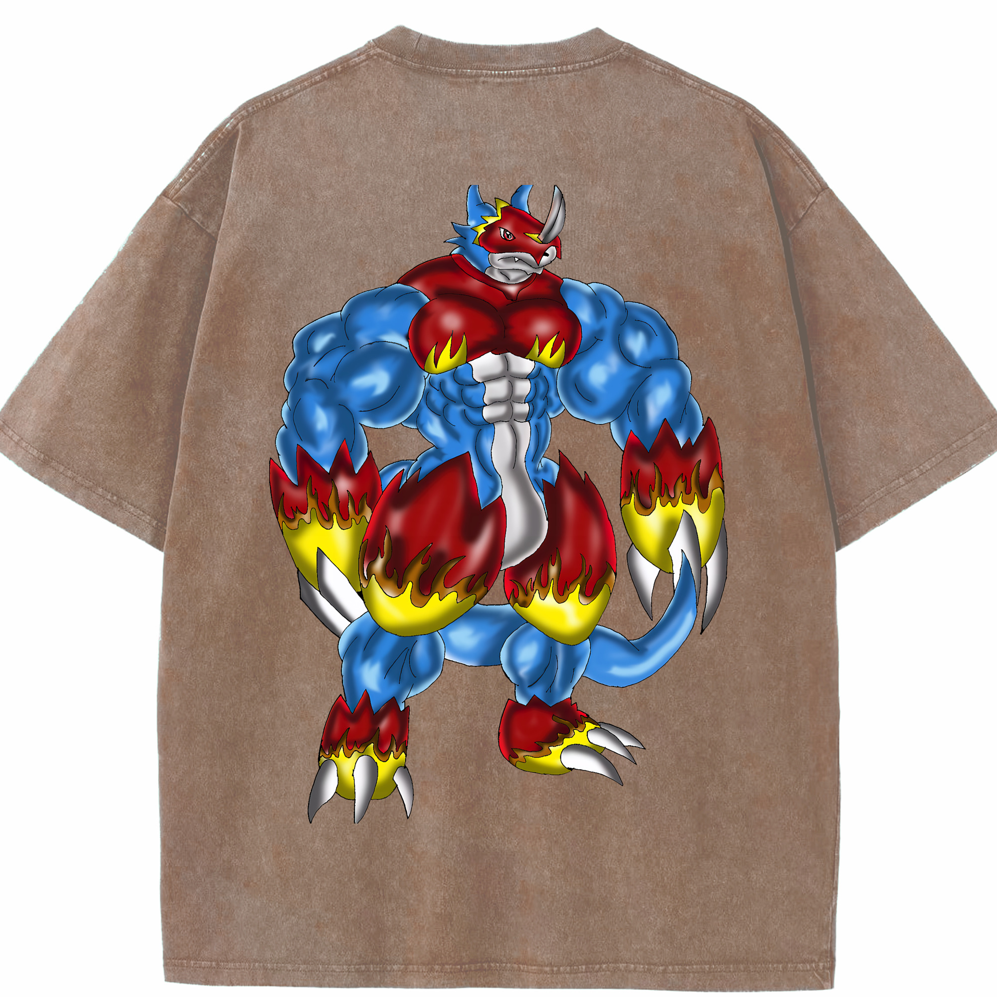 （画像用） Digimon デジタルモンスター/デジモン 綿100% ヴィンテージ風 半袖Tシャツ（背面プリント）
