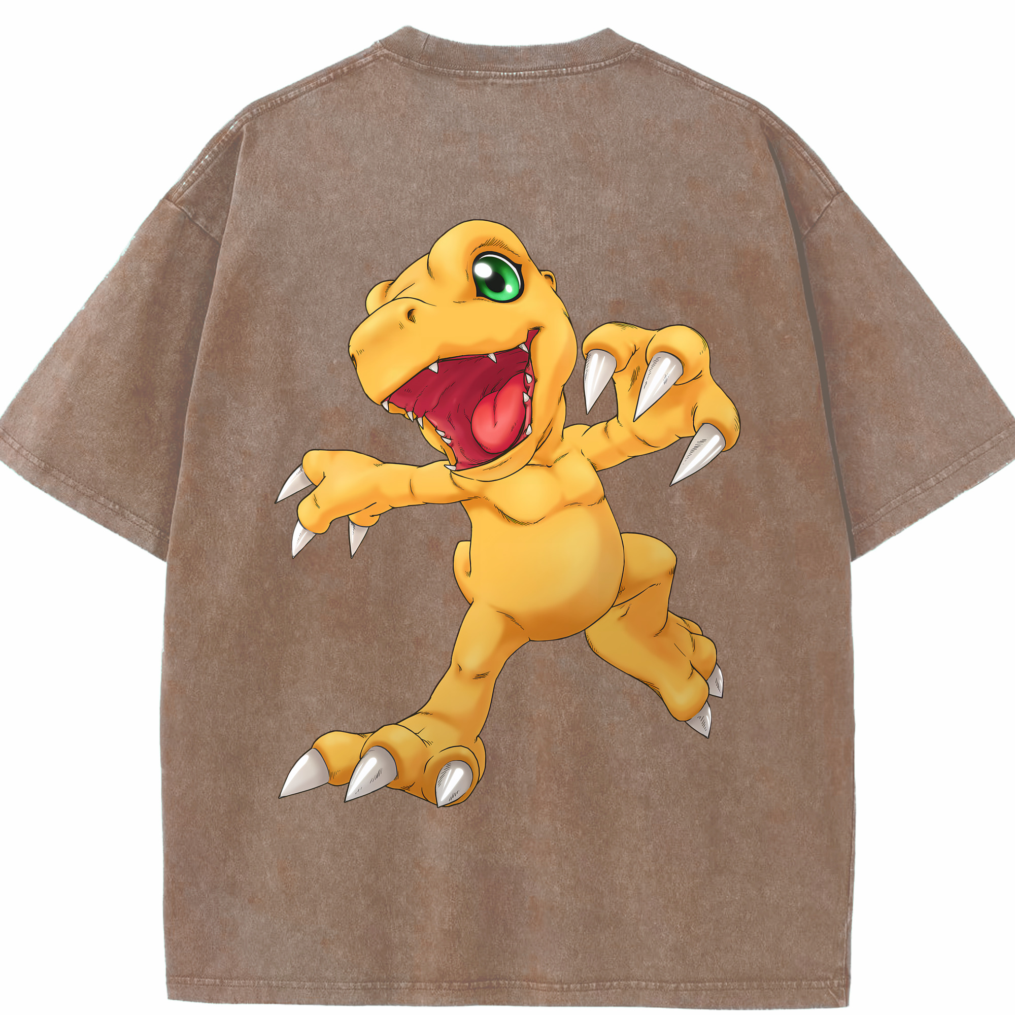 （画像用） Digimon デジタルモンスター/デジモン 綿100% ヴィンテージ風 半袖Tシャツ（背面プリント）